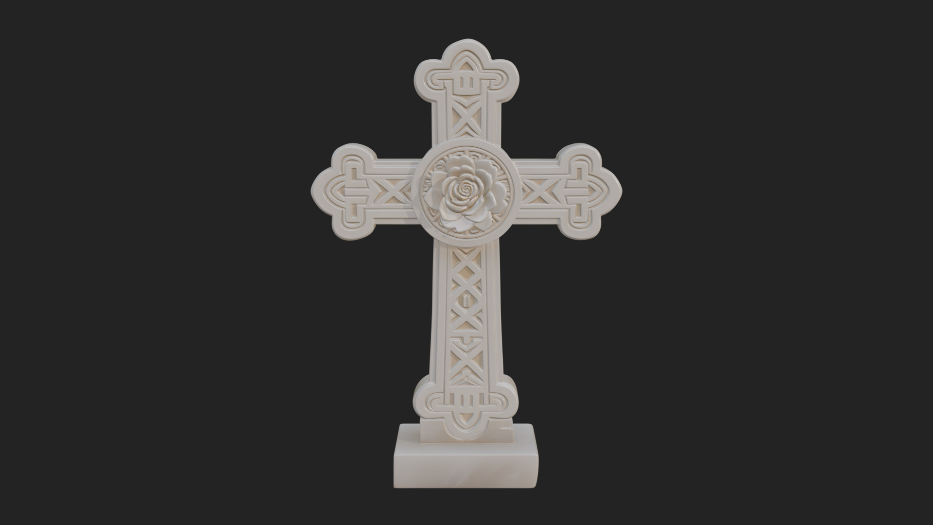 Carved Relief Wall Cross Design 490 3D Print Model 3D Model