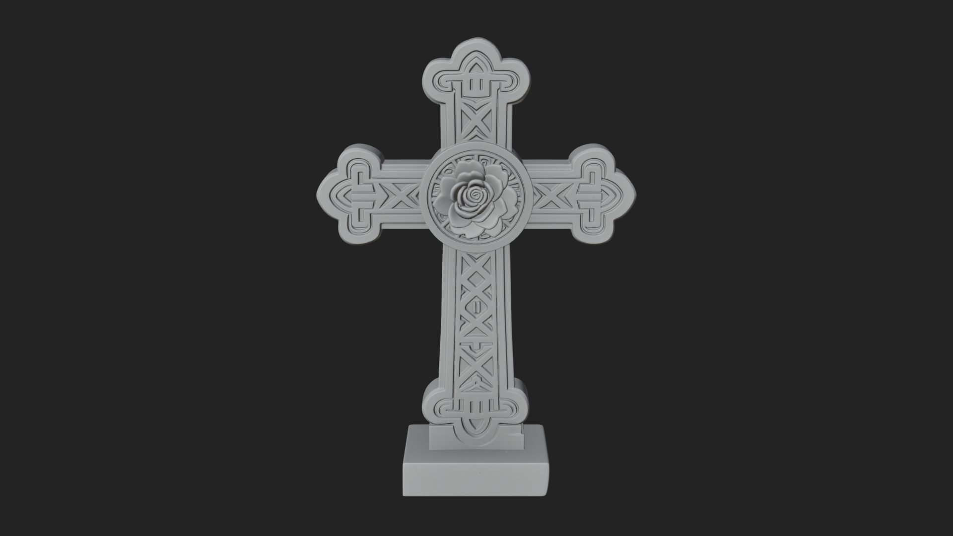 Carved Relief Wall Cross Design 490 3D Print Model 3D Model