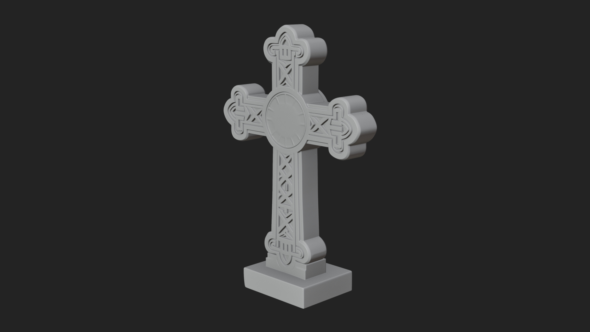 Carved Relief Wall Cross Design 490 3D Print Model 3D Model