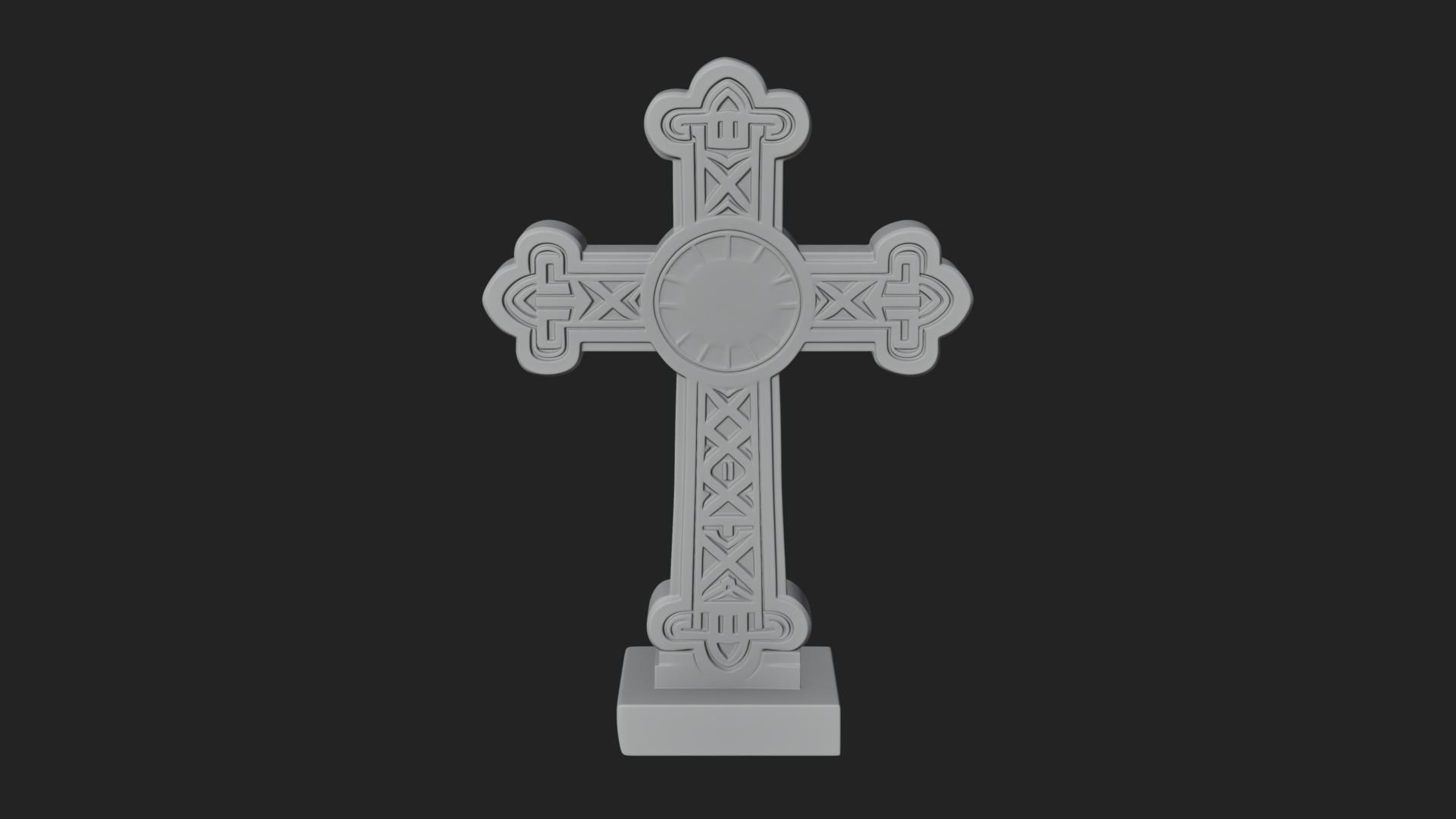 Carved Relief Wall Cross Design 490 3D Print Model 3D Model