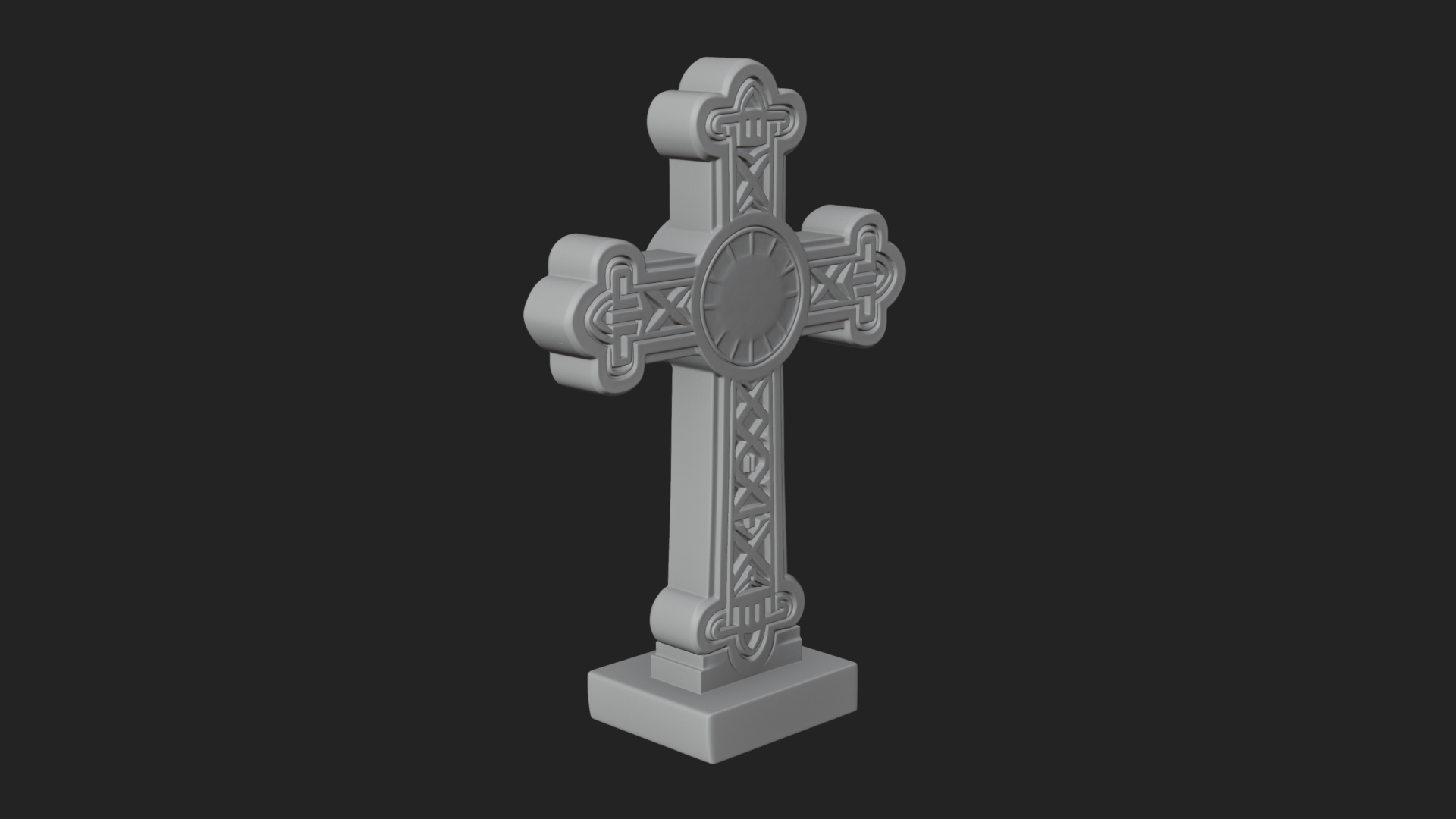 Carved Relief Wall Cross Design 490 3D Print Model 3D Model
