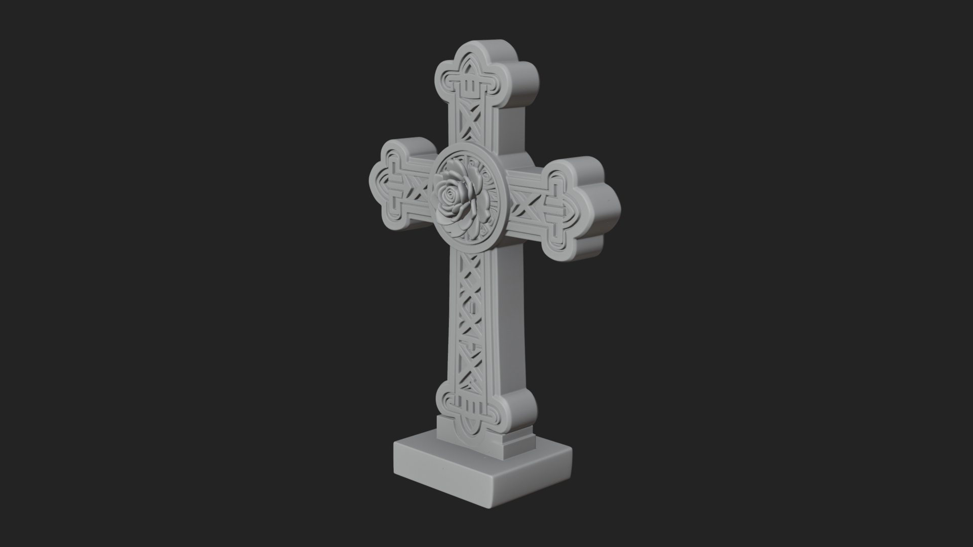 Carved Relief Wall Cross Design 490 3D Print Model 3D Model