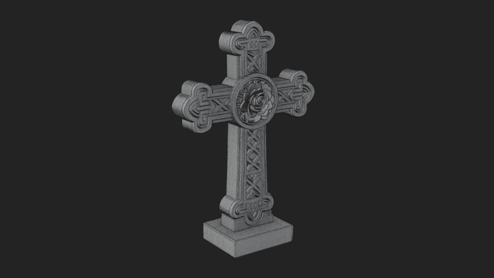 Carved Relief Wall Cross Design 490 3D Print Model 3D Model