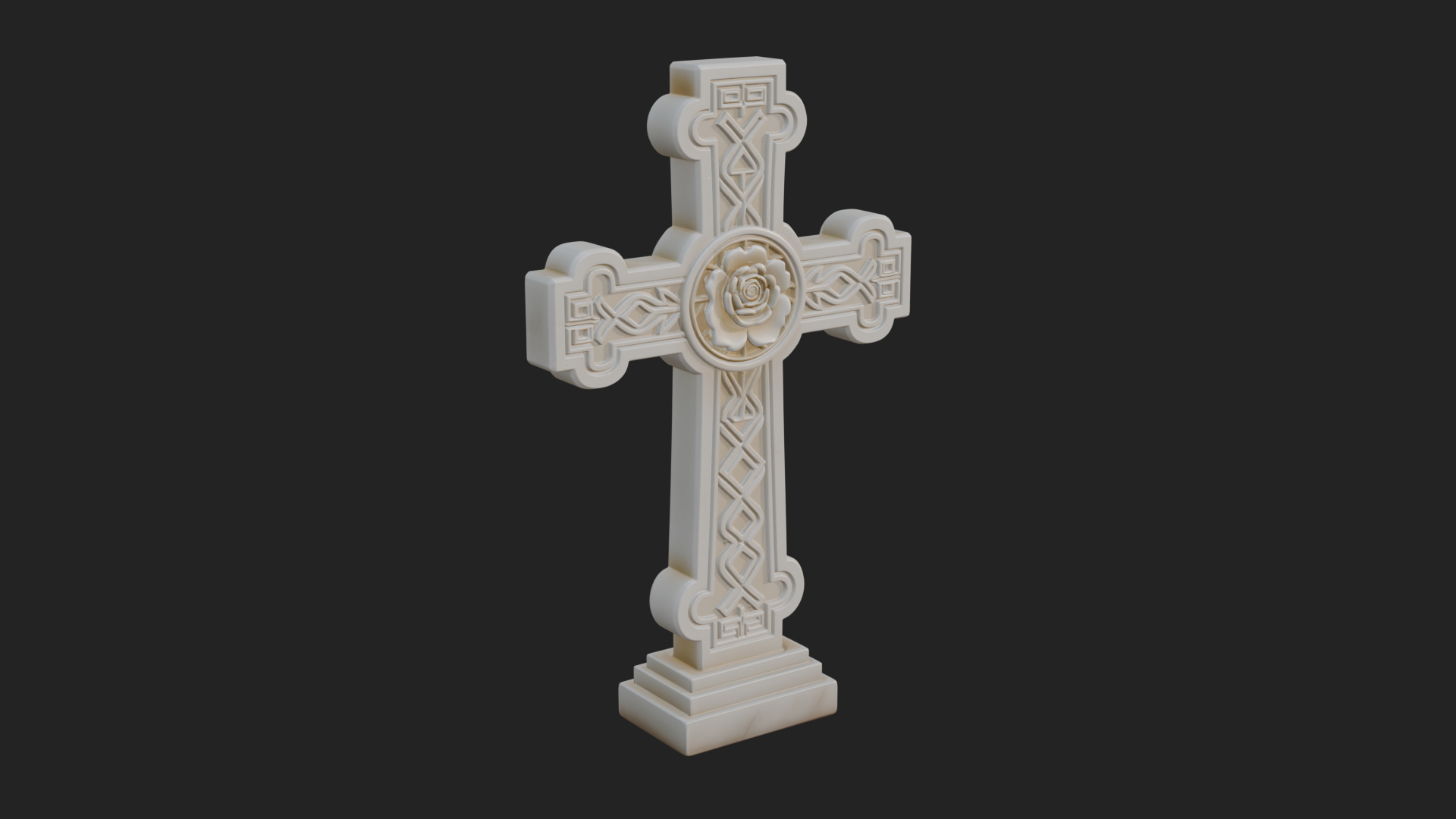 Carved Relief Wall Cross Design 491 3D Print Model 3D Model