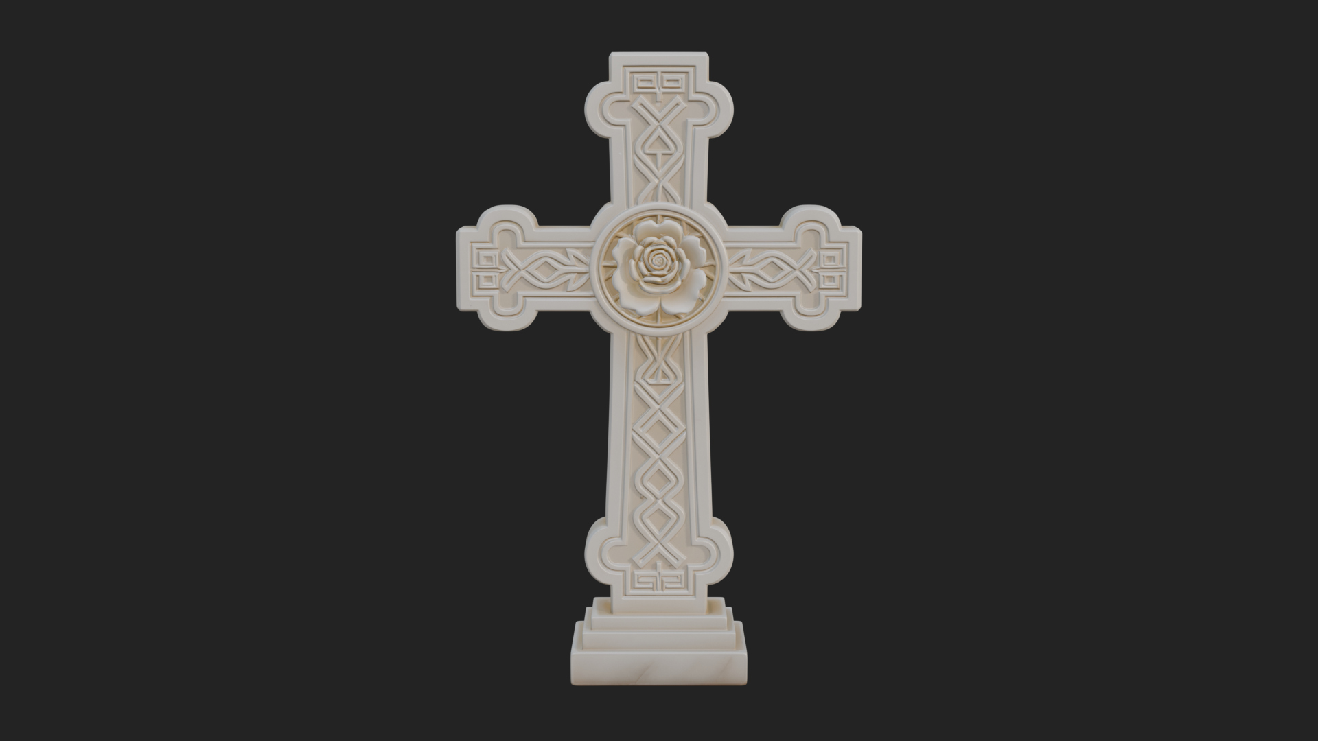 Carved Relief Wall Cross Design 491 3D Print Model 3D Model