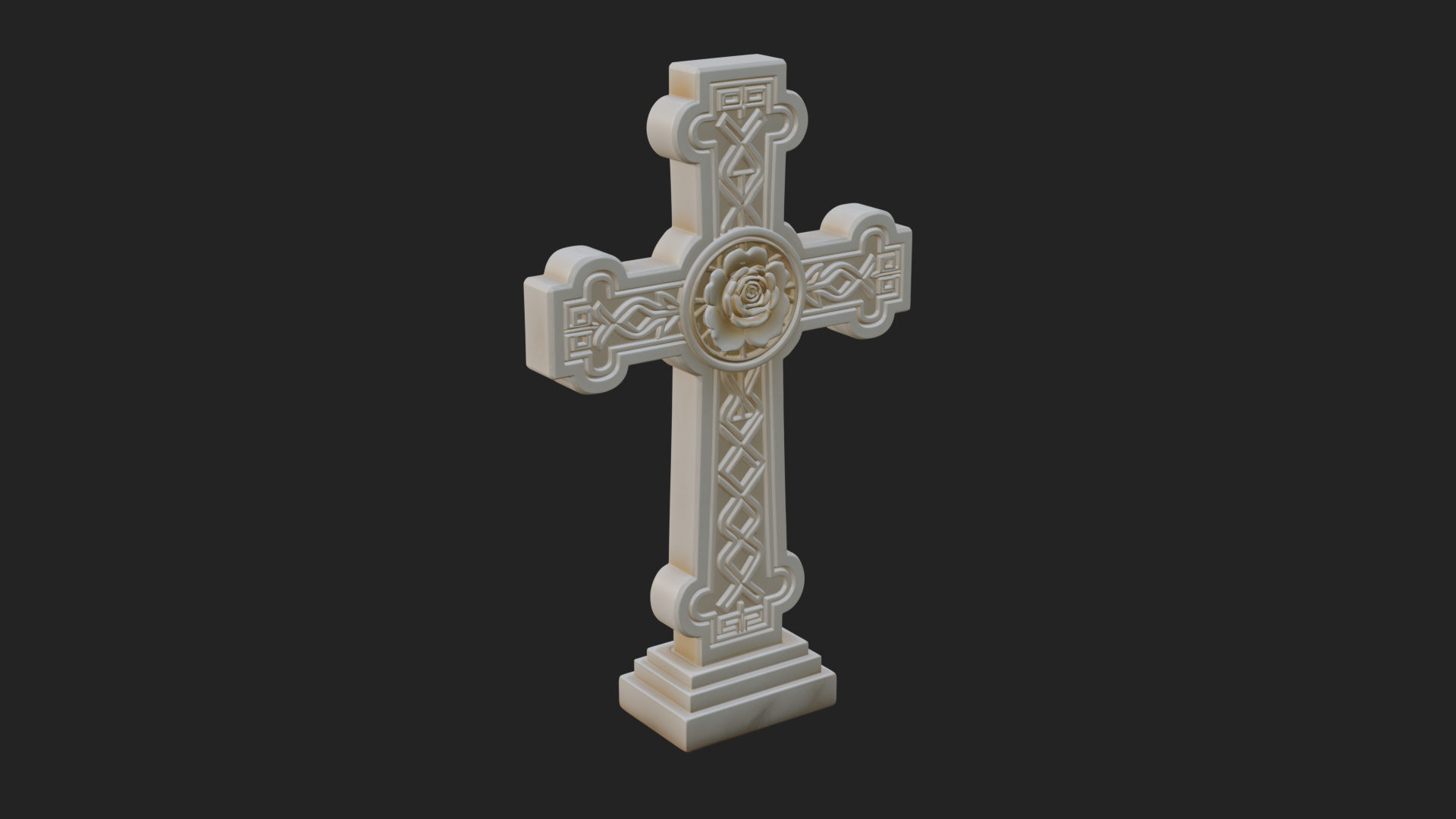 Carved Relief Wall Cross Design 491 3D Print Model 3D Model