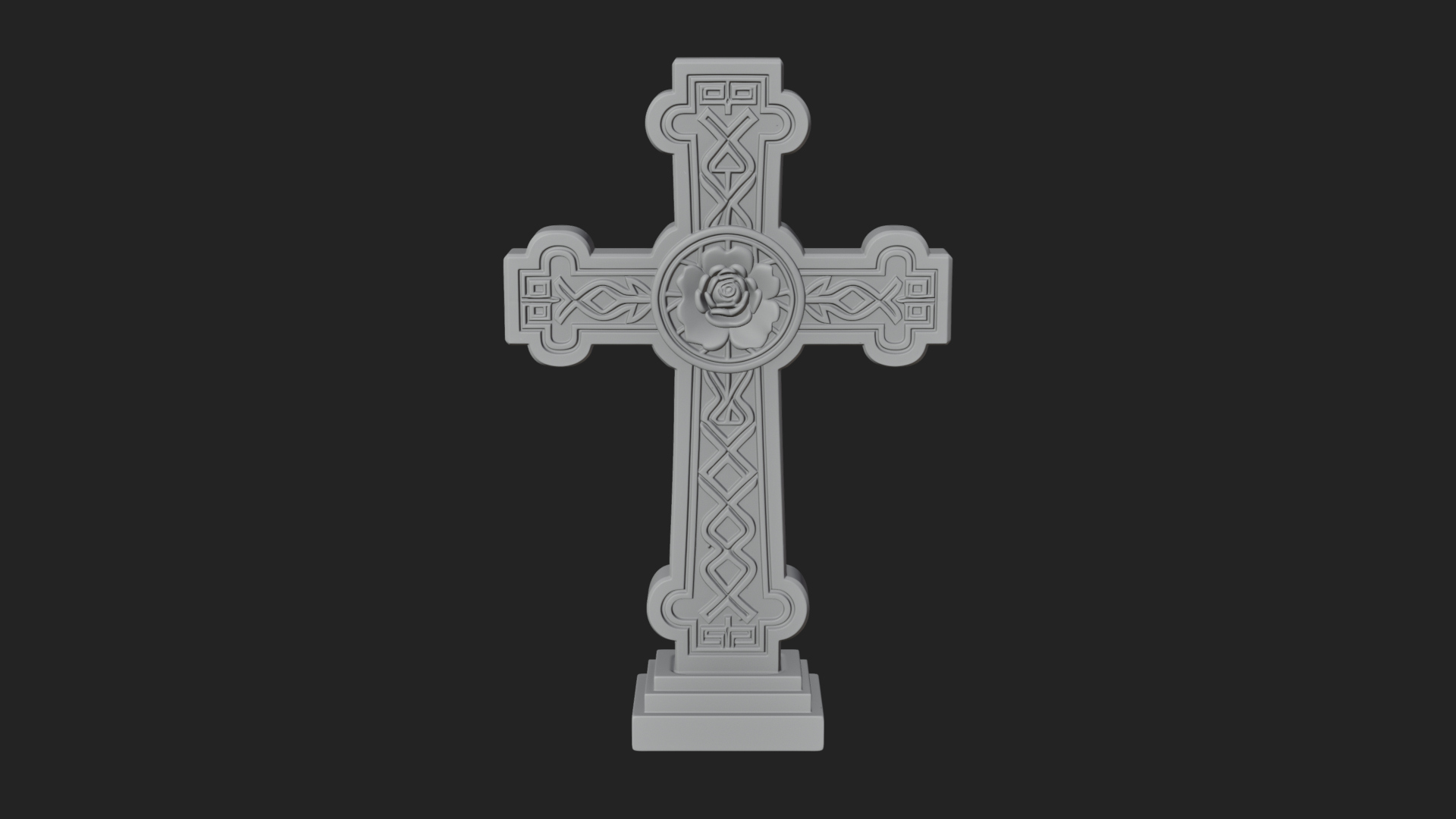 Carved Relief Wall Cross Design 491 3D Print Model 3D Model