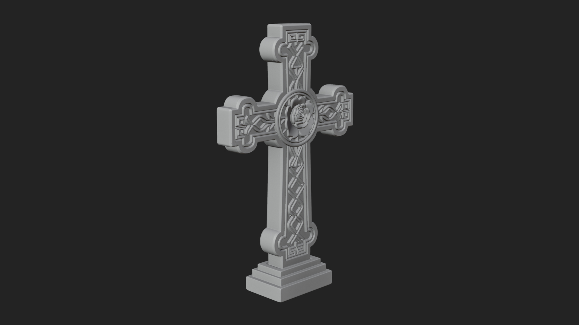 Carved Relief Wall Cross Design 491 3D Print Model 3D Model