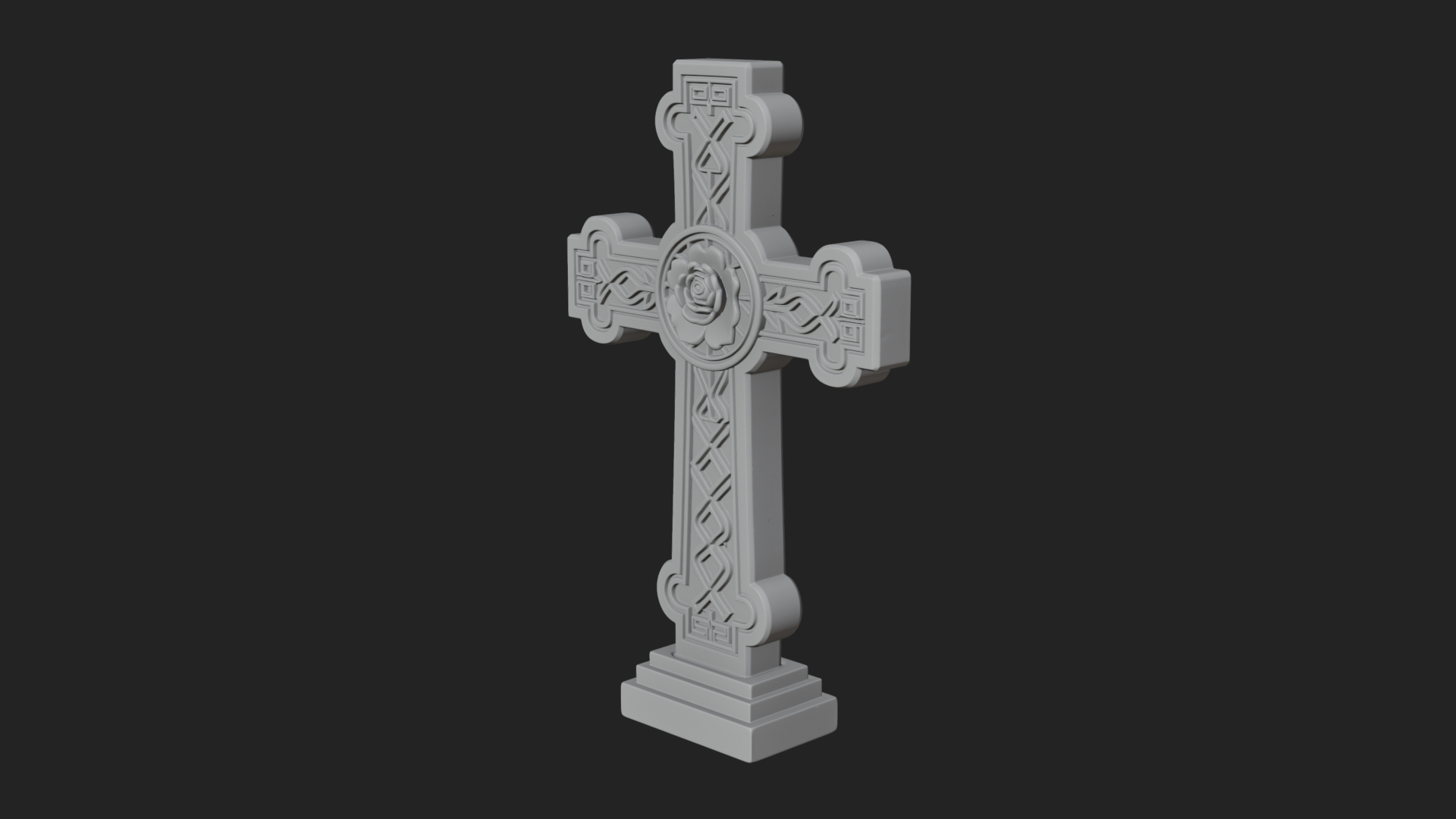 Carved Relief Wall Cross Design 491 3D Print Model 3D Model