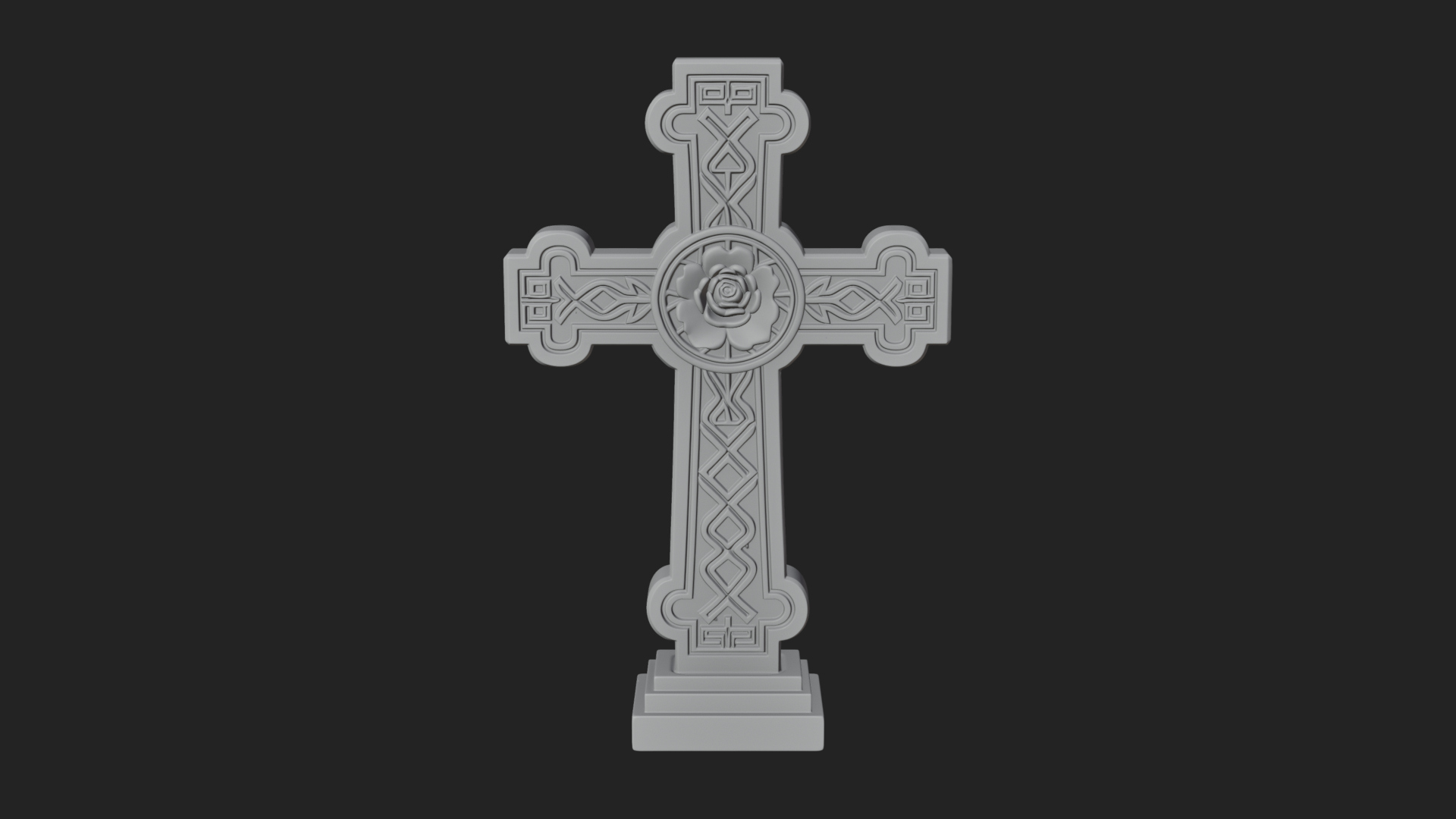 Carved Relief Wall Cross Design 491 3D Print Model 3D Model