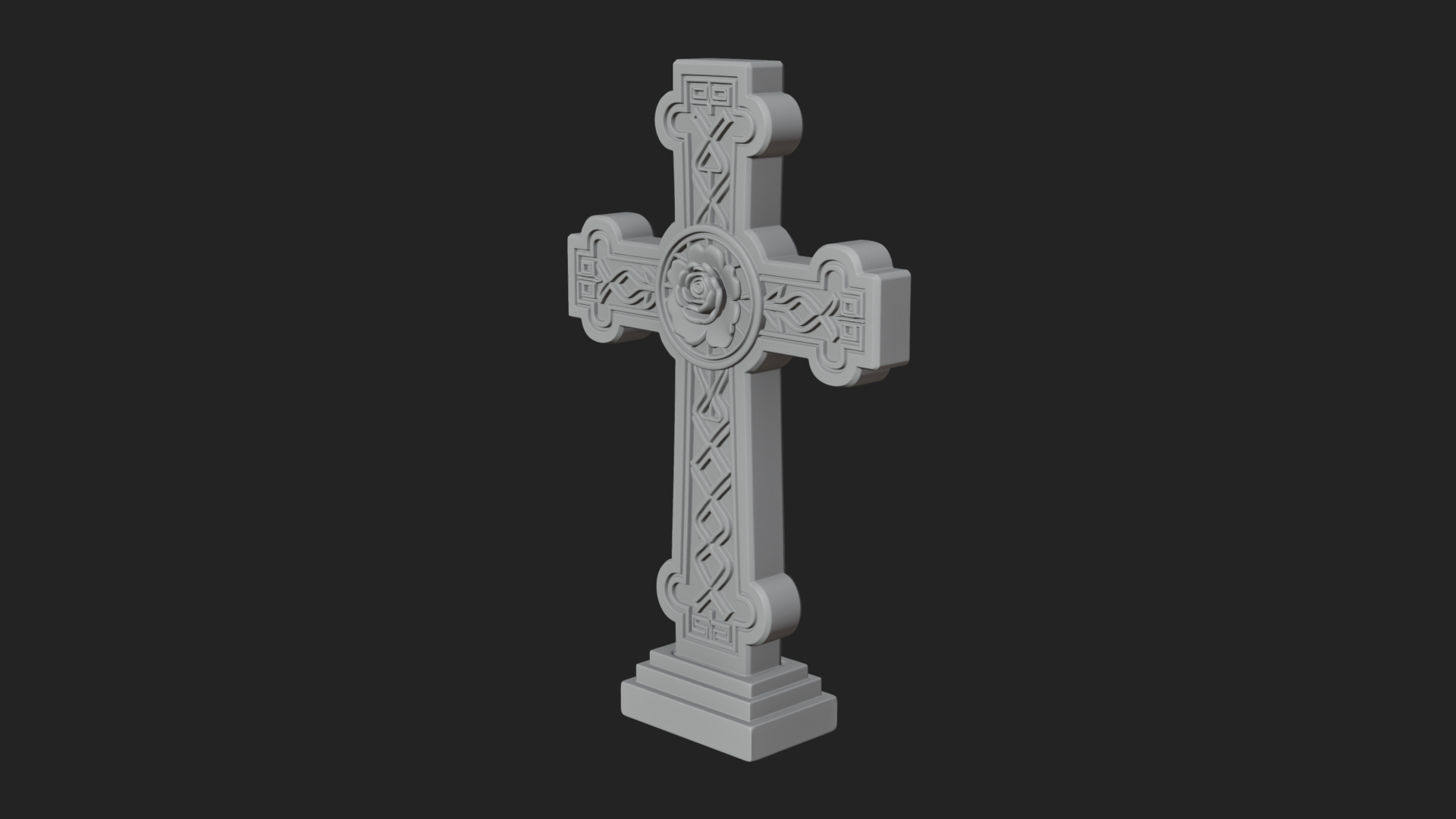 Carved Relief Wall Cross Design 491 3D Print Model 3D Model