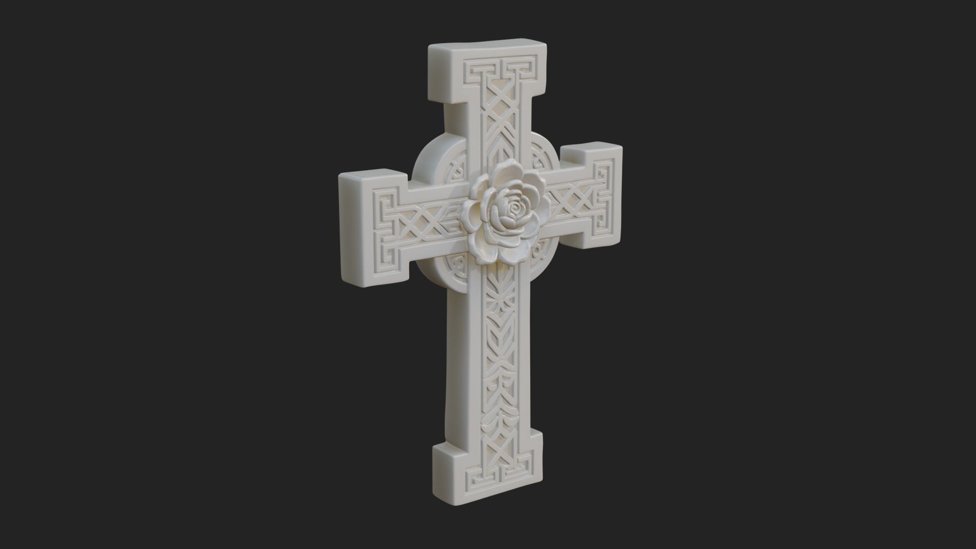 Carved Relief Wall Cross Design 492 3D Print Model 3D Model
