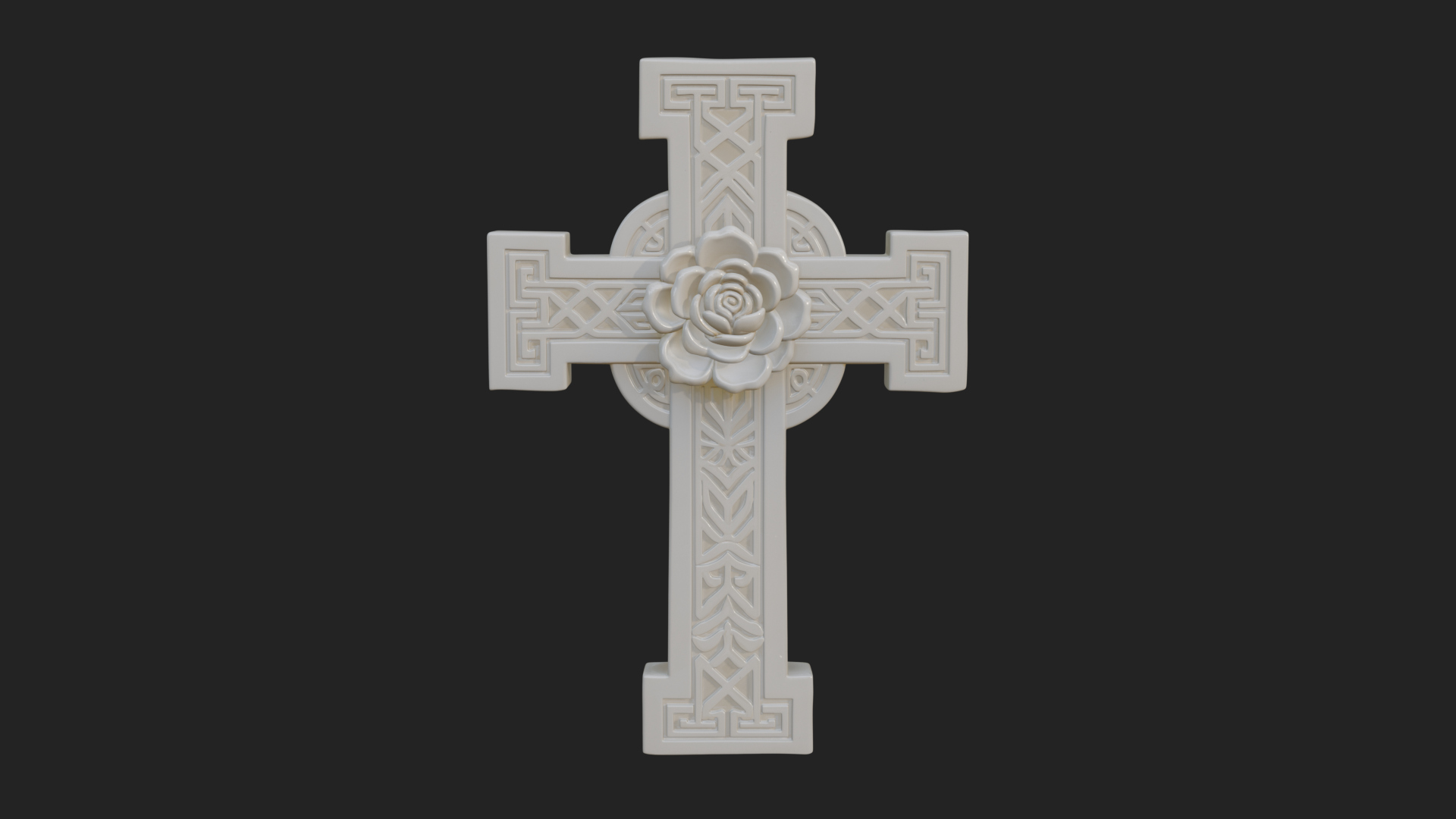 Carved Relief Wall Cross Design 492 3D Print Model 3D Model