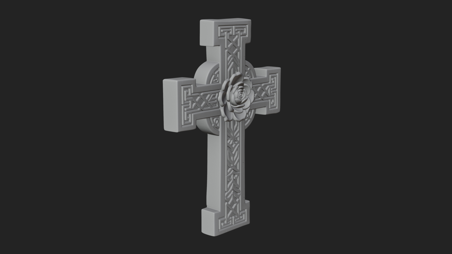 Carved Relief Wall Cross Design 492 3D Print Model 3D Model
