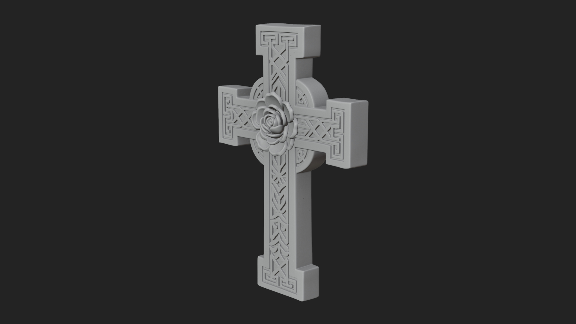 Carved Relief Wall Cross Design 492 3D Print Model 3D Model