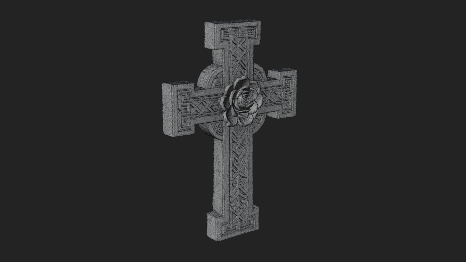 Carved Relief Wall Cross Design 492 3D Print Model 3D Model
