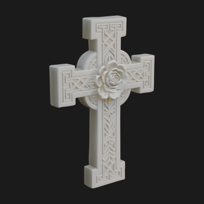 Carved Relief Wall Cross Design 492 3D Print Model