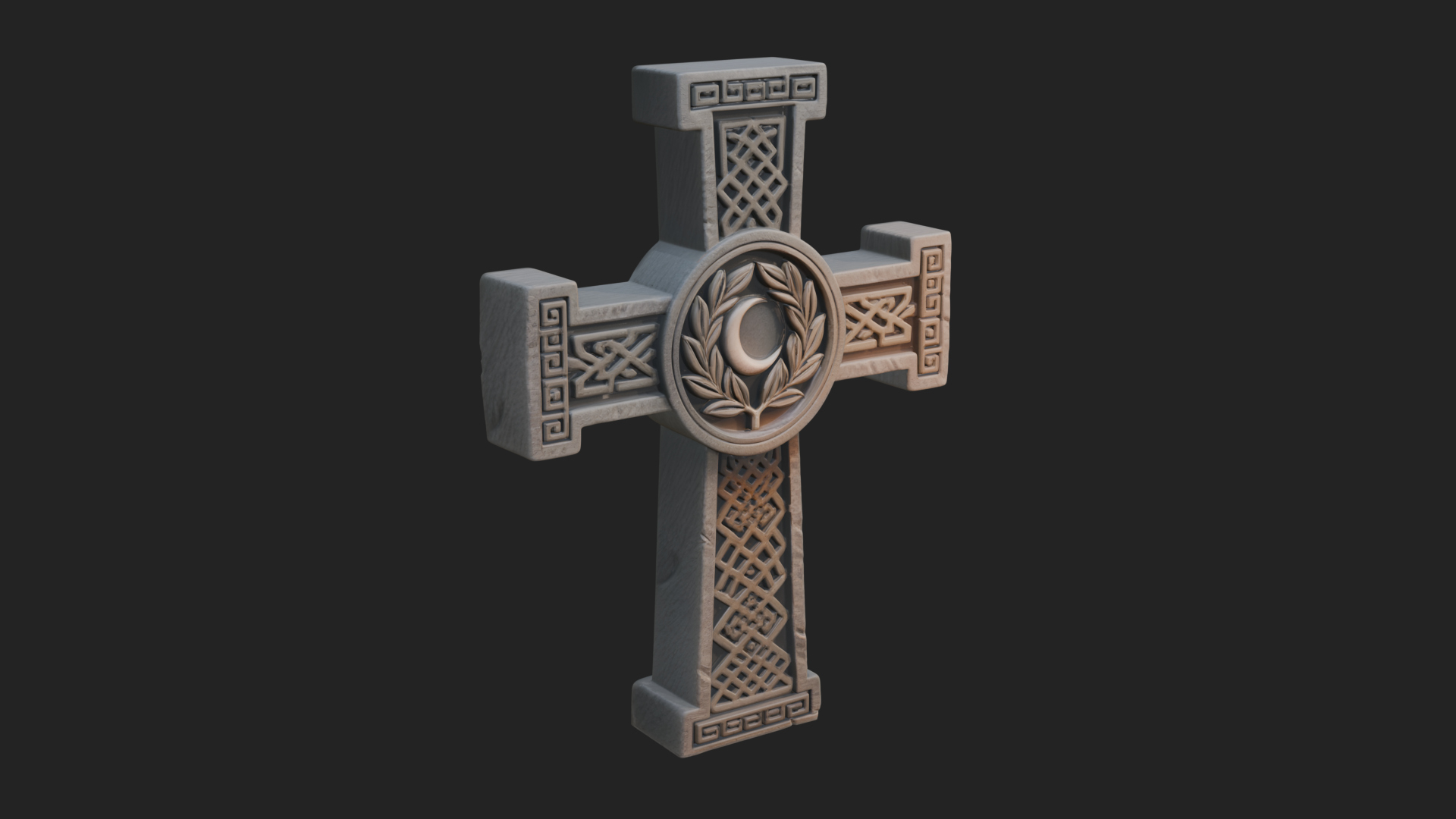 Carved Relief Wall Cross Design 493 3D Print Model 3D Model