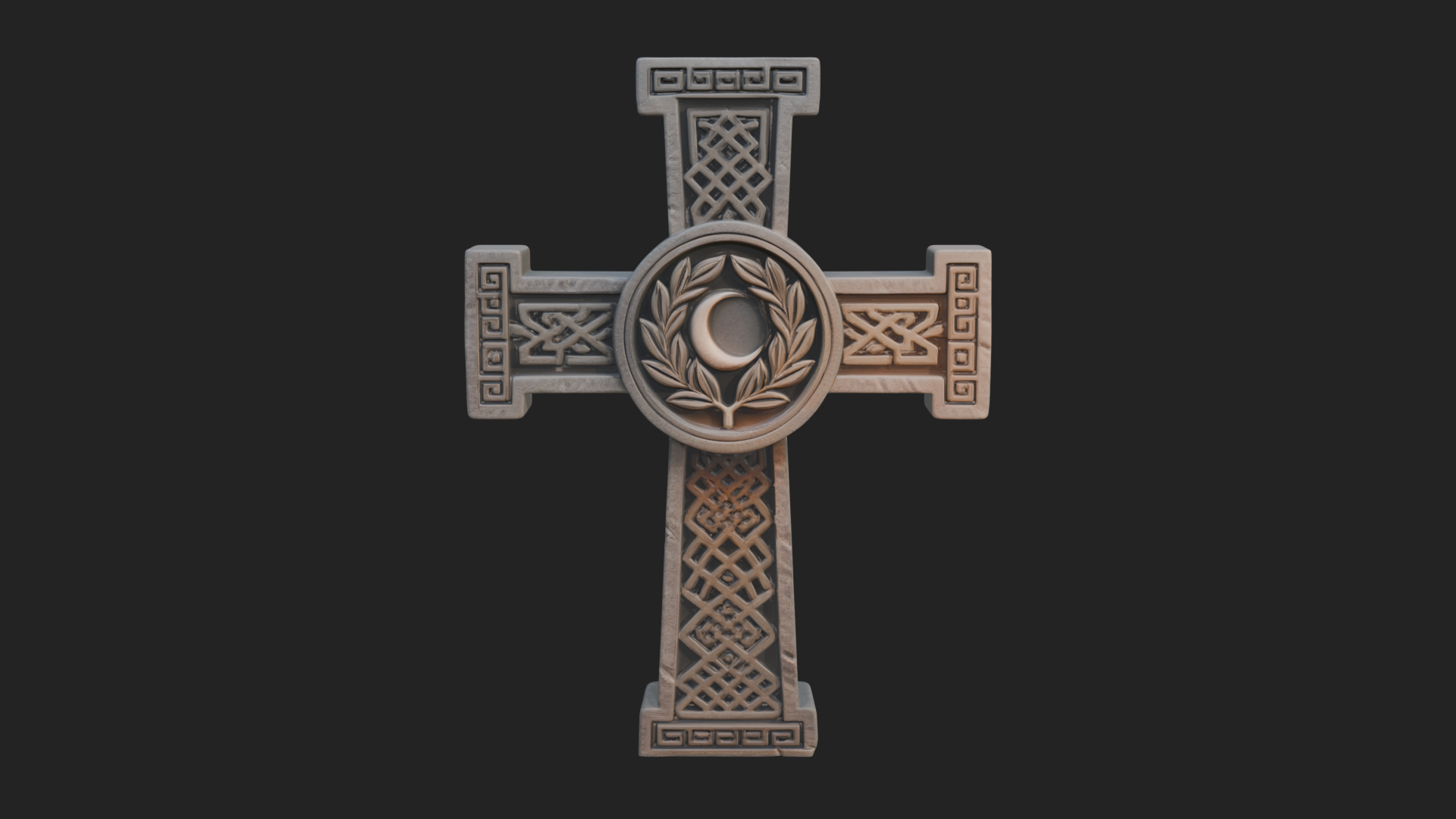 Carved Relief Wall Cross Design 493 3D Print Model 3D Model
