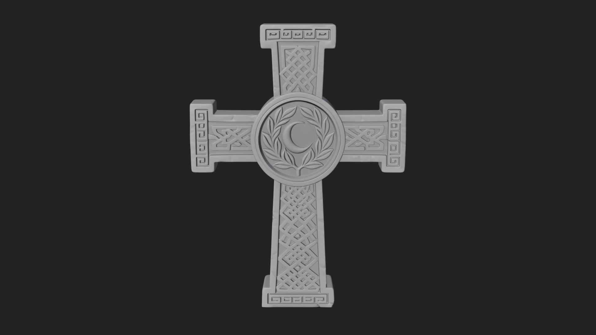 Carved Relief Wall Cross Design 493 3D Print Model 3D Model