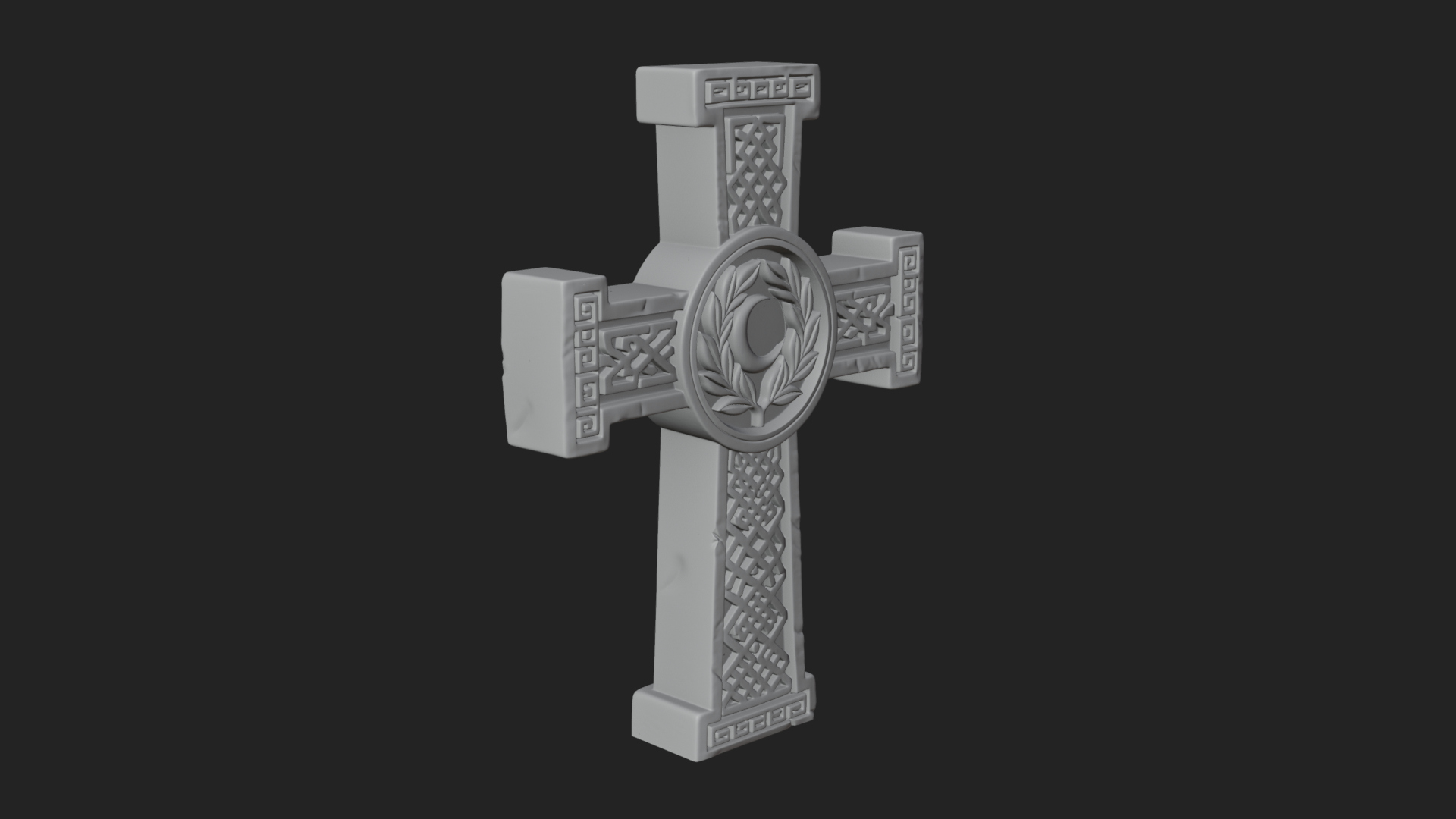Carved Relief Wall Cross Design 493 3D Print Model 3D Model
