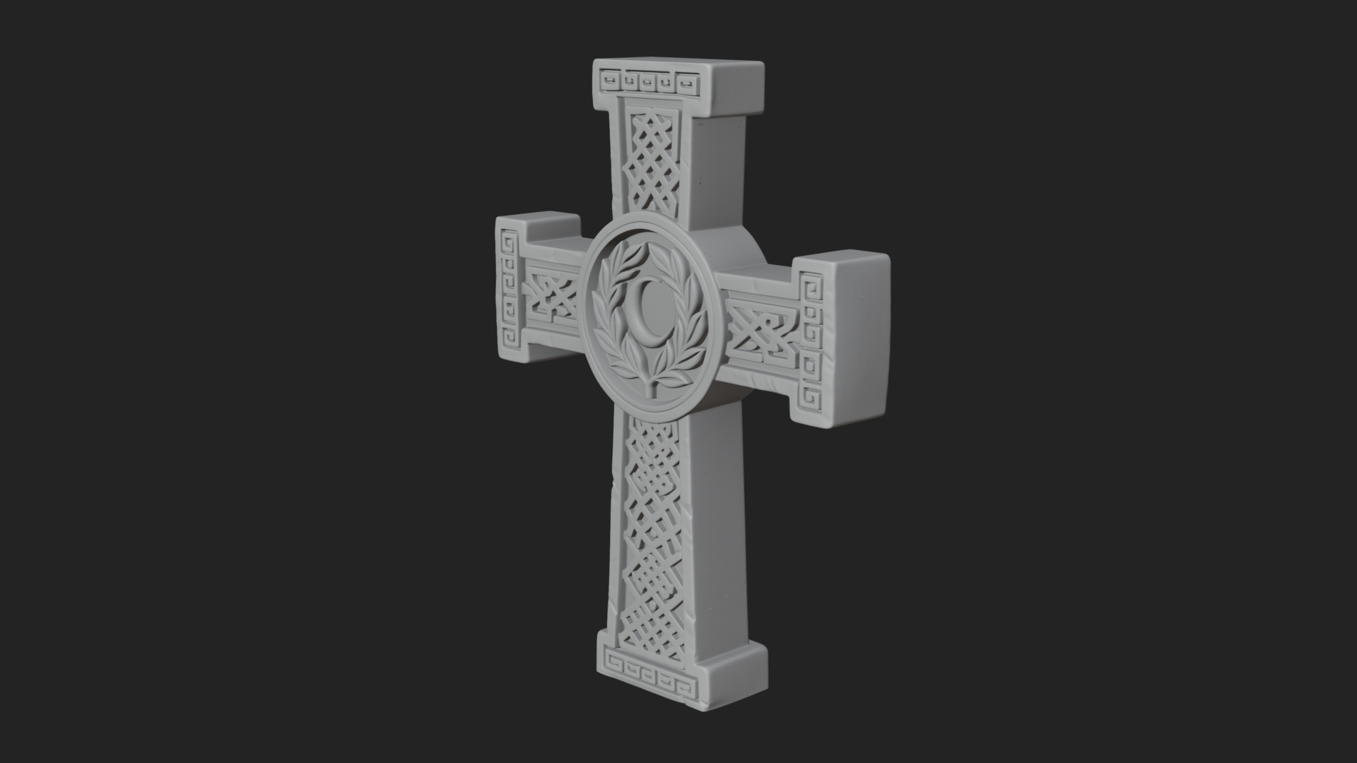 Carved Relief Wall Cross Design 493 3D Print Model 3D Model
