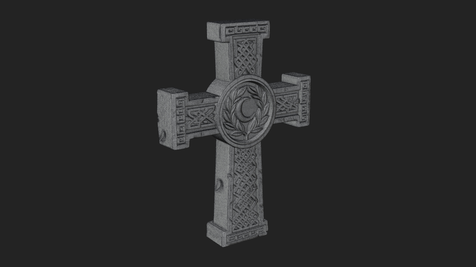 Carved Relief Wall Cross Design 493 3D Print Model 3D Model