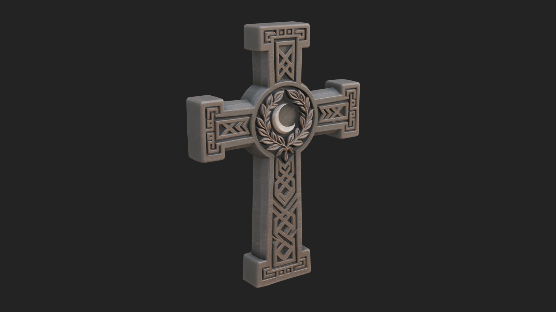 Carved Relief Wall Cross Design 494 3D Print Model 3D Model