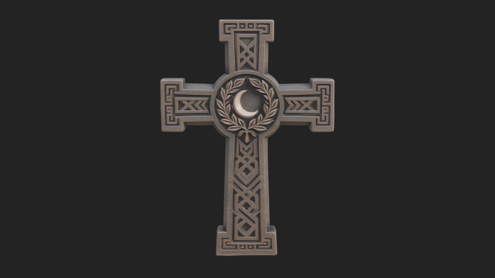 Carved Relief Wall Cross Design 494 3D Print Model 3D Model