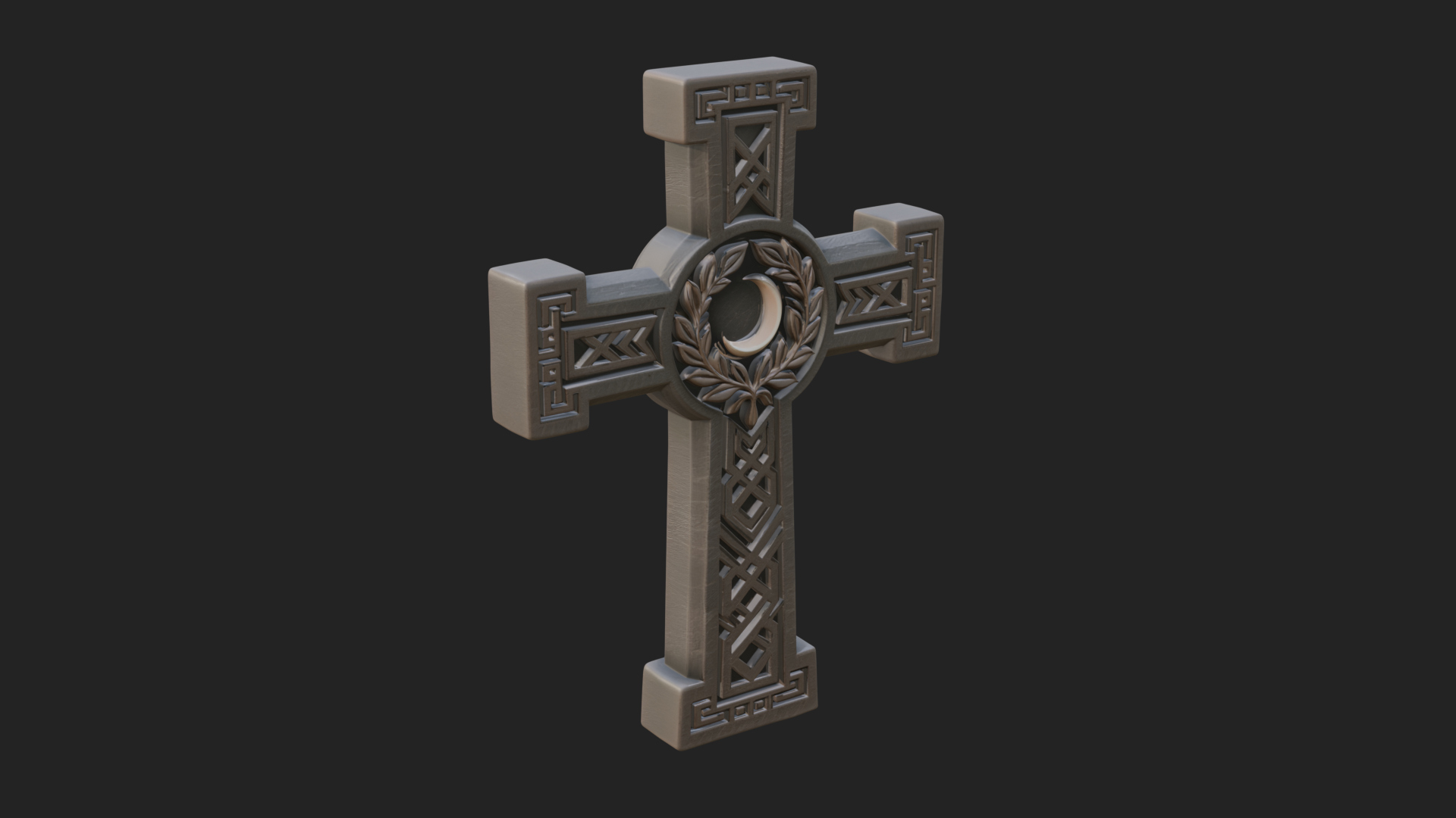 Carved Relief Wall Cross Design 494 3D Print Model 3D Model