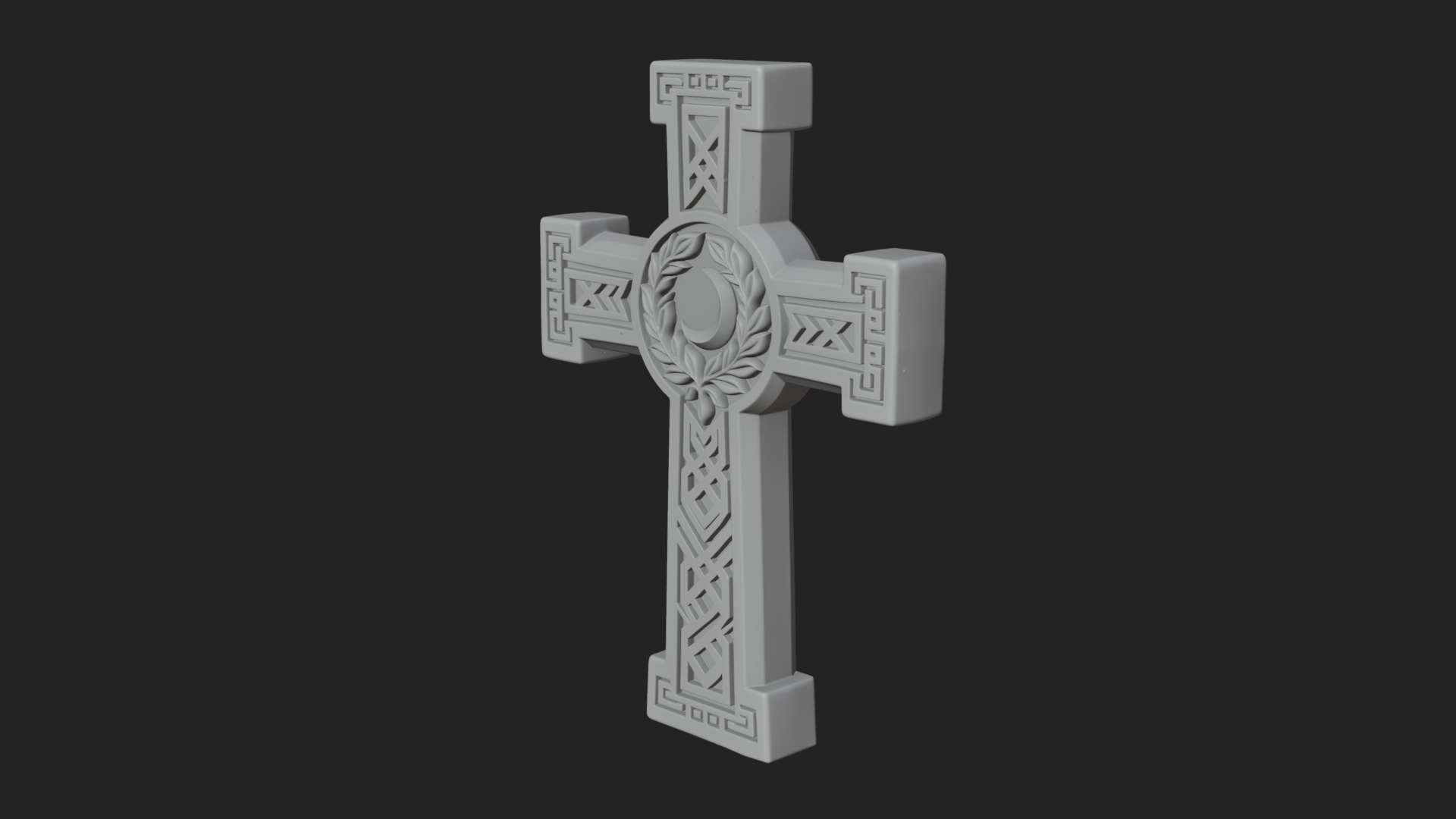 Carved Relief Wall Cross Design 494 3D Print Model 3D Model