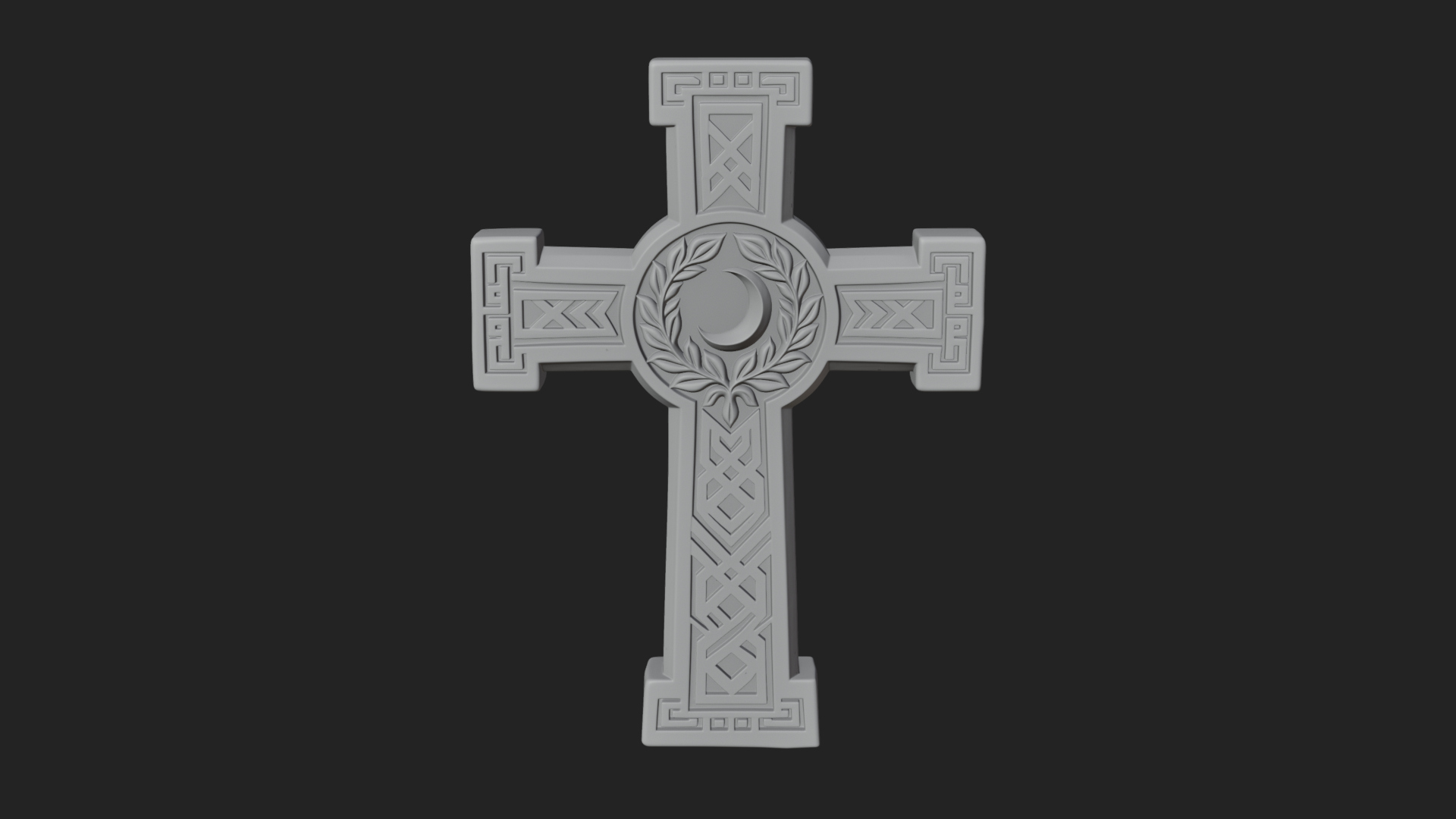 Carved Relief Wall Cross Design 494 3D Print Model 3D Model