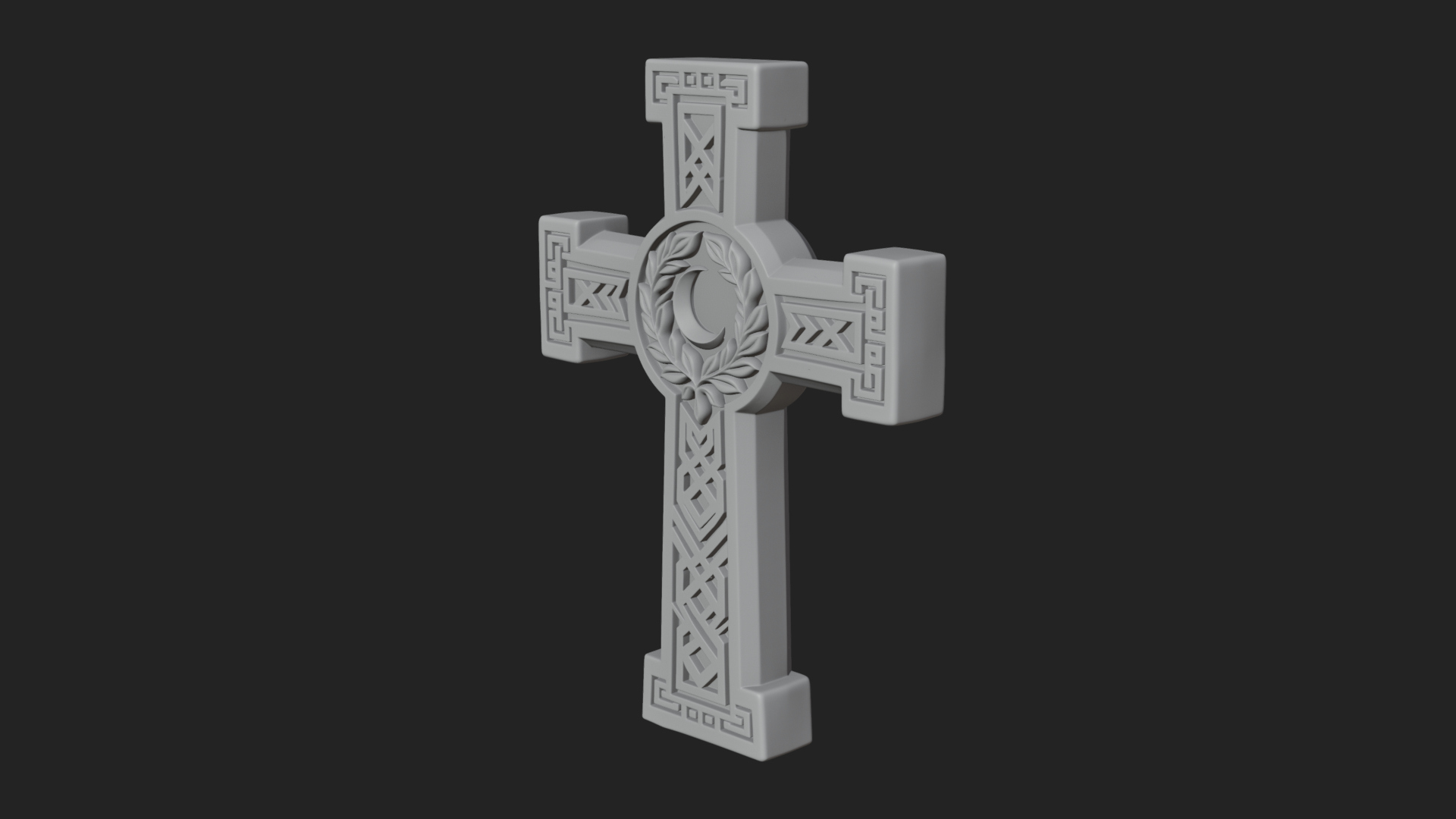 Carved Relief Wall Cross Design 494 3D Print Model 3D Model