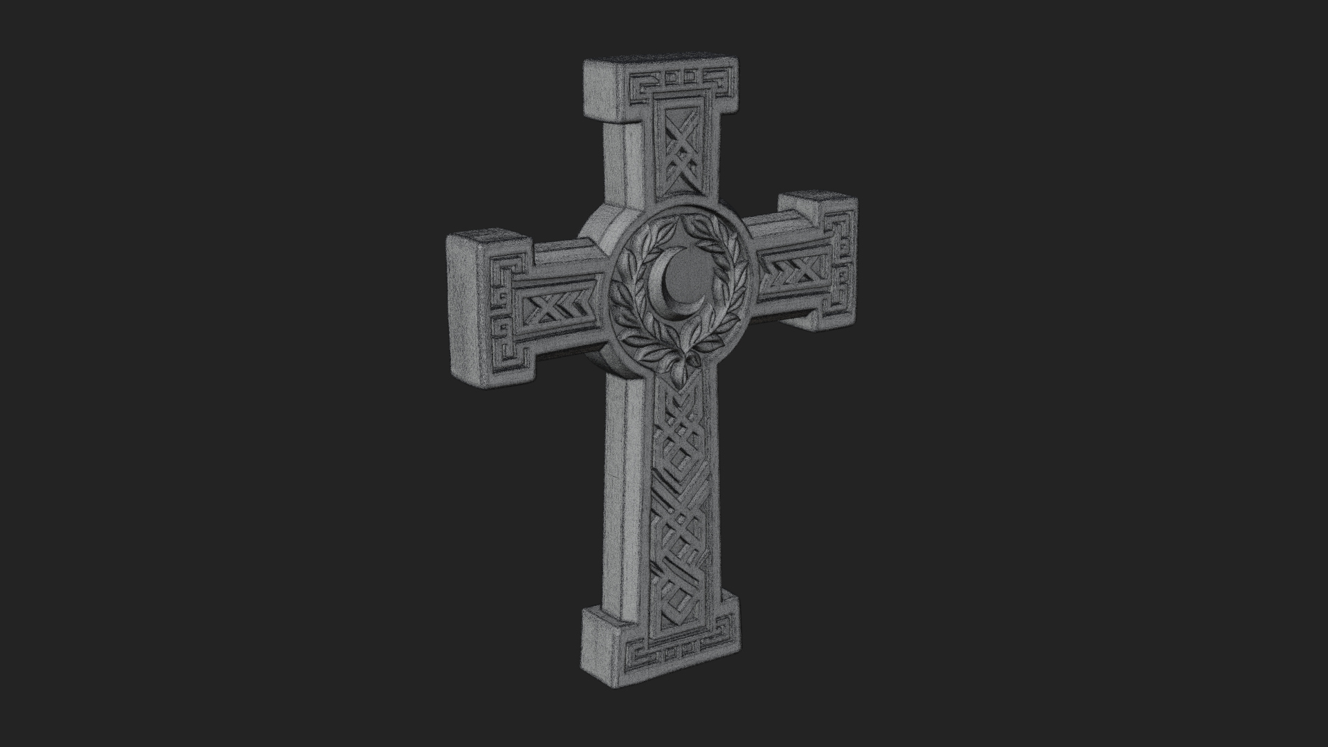 Carved Relief Wall Cross Design 494 3D Print Model 3D Model