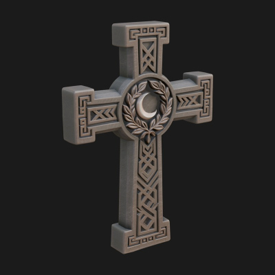 Carved Relief Wall Cross Design 494 3D Print Model