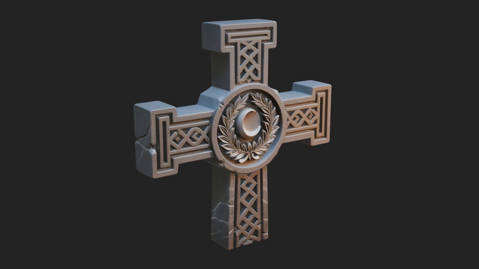 Carved Relief Wall Cross Design 495 3D Print Model 3D Model