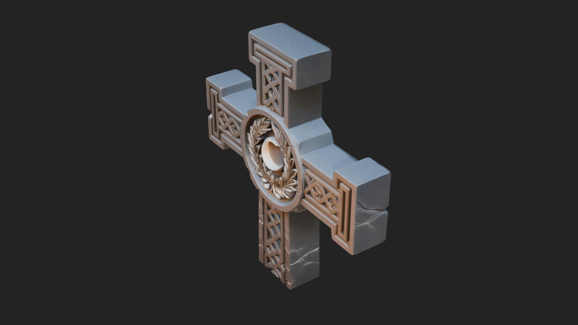 Carved Relief Wall Cross Design 495 3D Print Model 3D Model