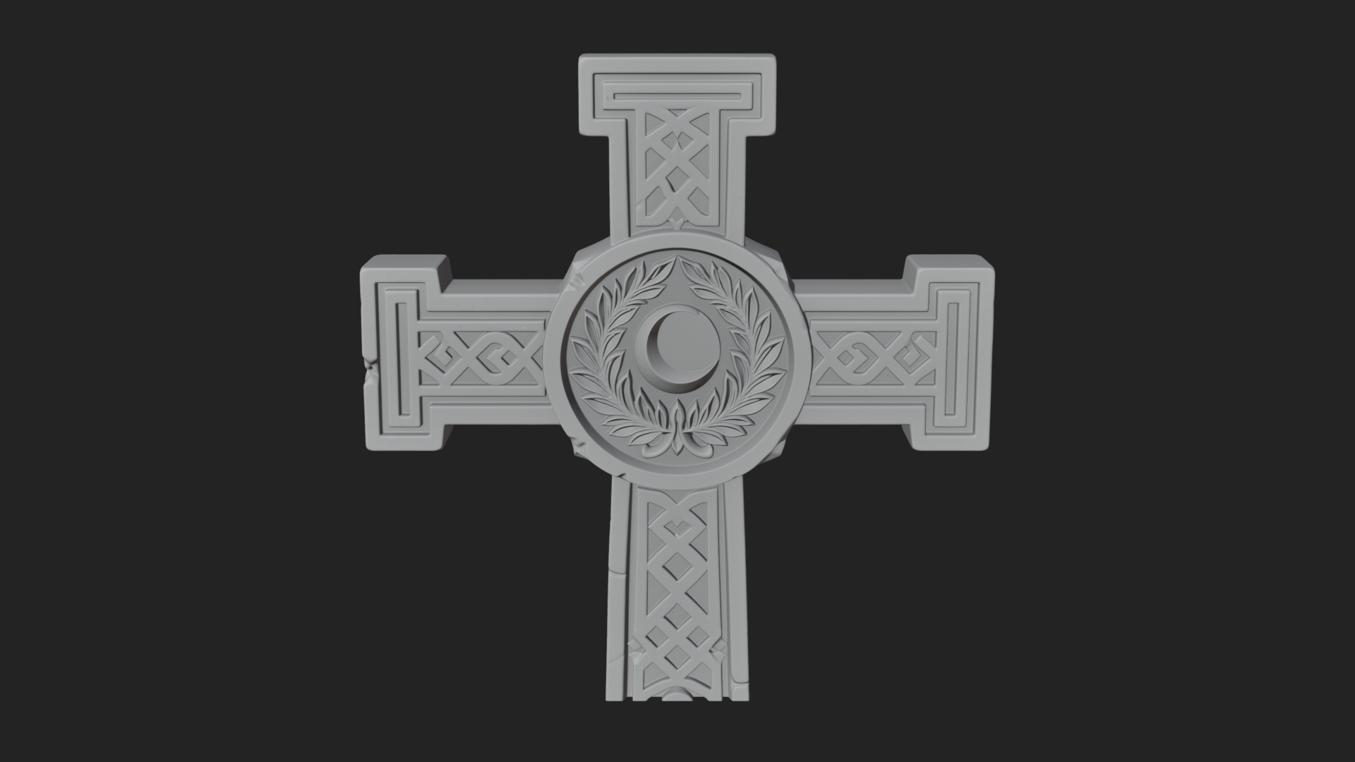 Carved Relief Wall Cross Design 495 3D Print Model 3D Model