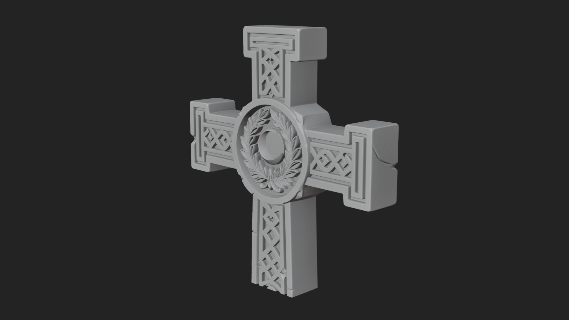 Carved Relief Wall Cross Design 495 3D Print Model 3D Model