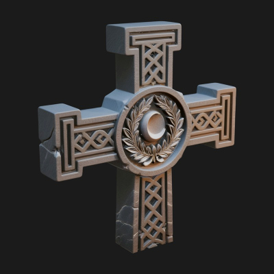 Carved Relief Wall Cross Design 495 3D Print Model