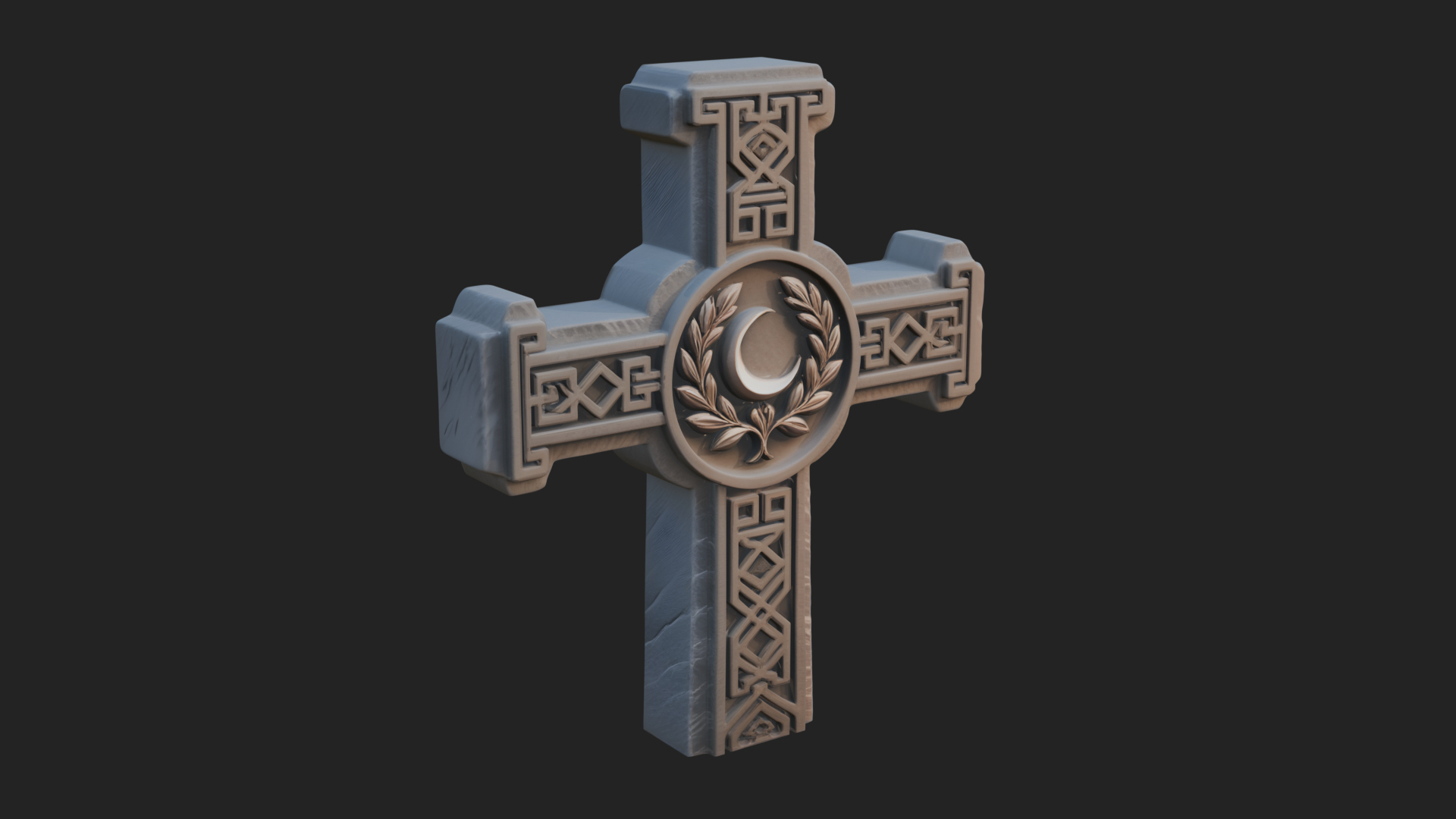 Carved Relief Wall Cross Design 496 3D Print Model 3D Model