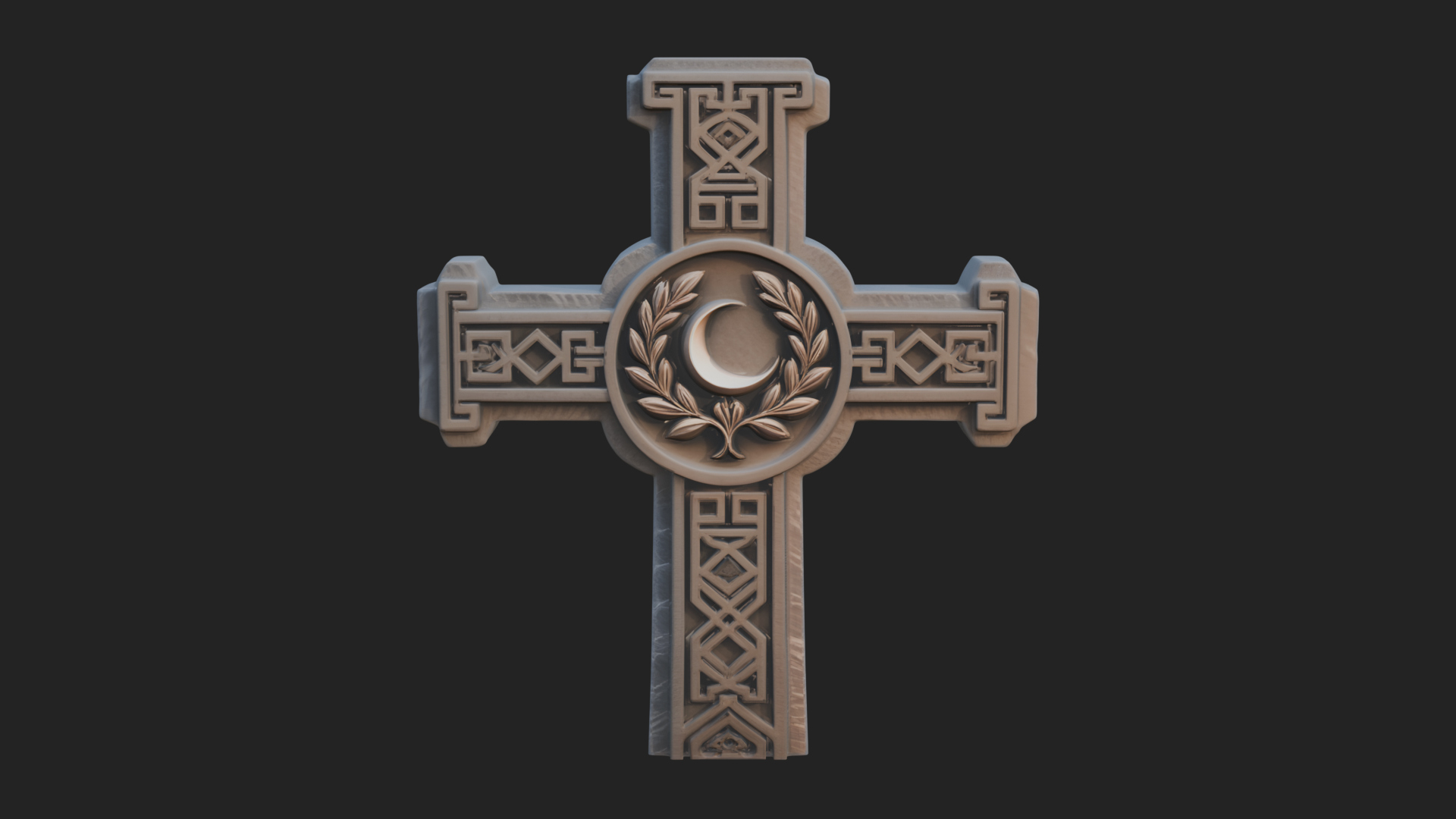 Carved Relief Wall Cross Design 496 3D Print Model 3D Model