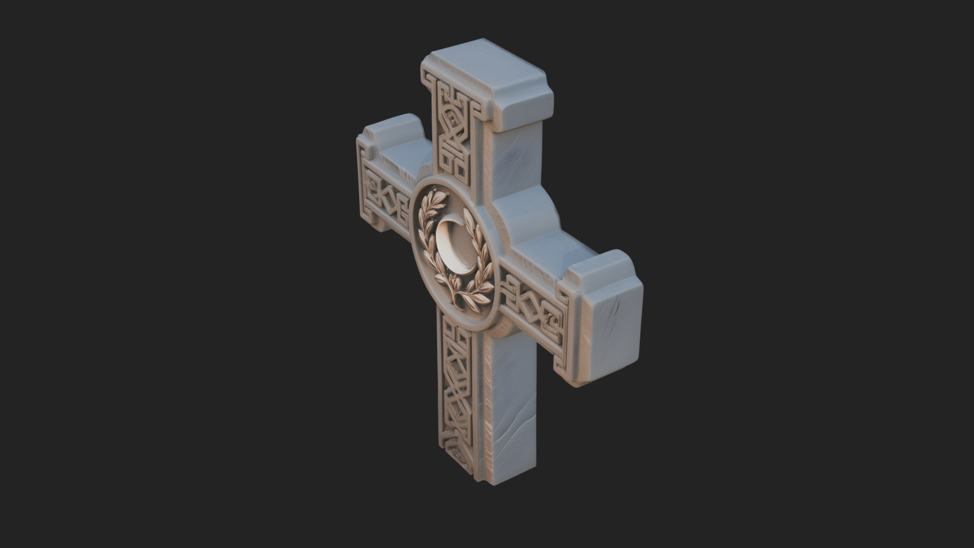 Carved Relief Wall Cross Design 496 3D Print Model 3D Model