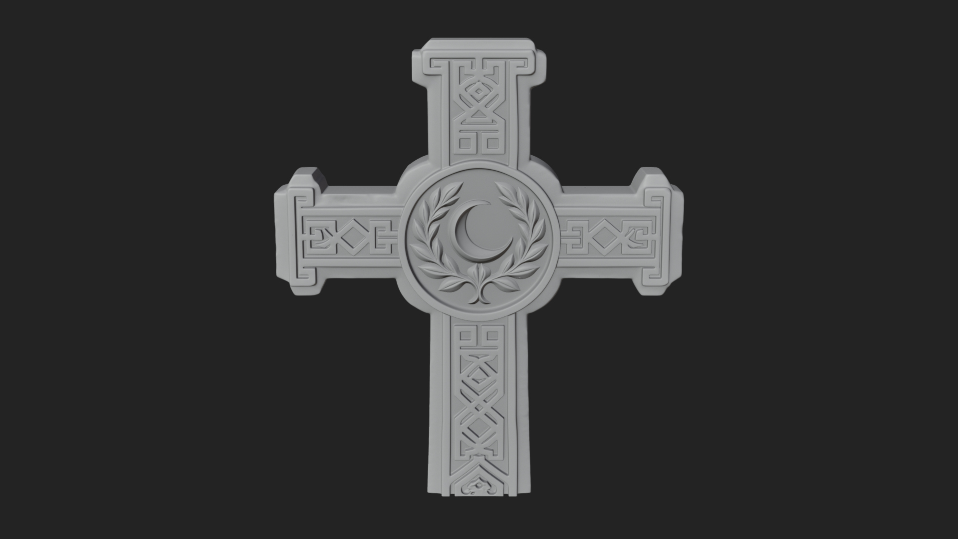 Carved Relief Wall Cross Design 496 3D Print Model 3D Model