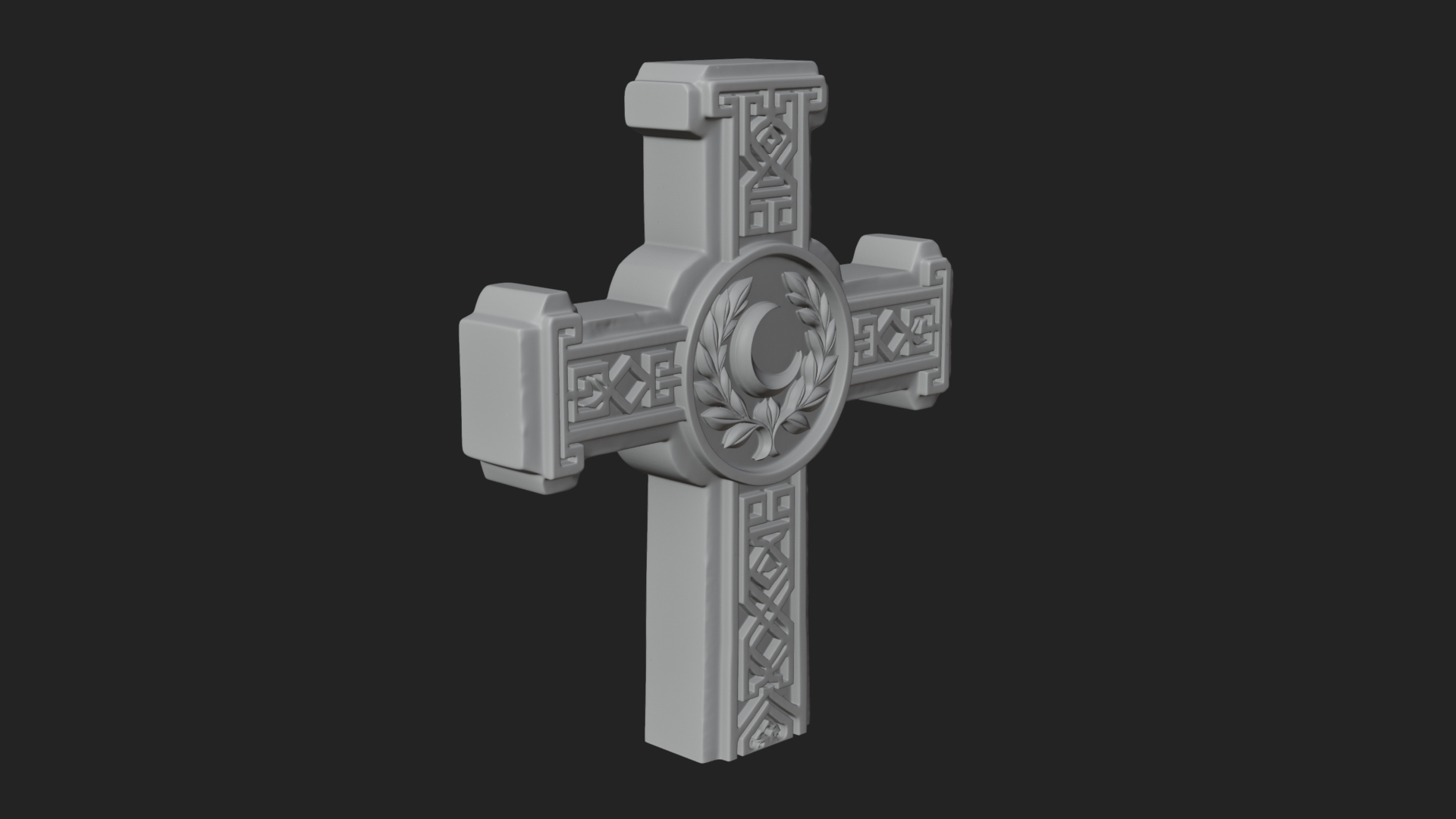 Carved Relief Wall Cross Design 496 3D Print Model 3D Model