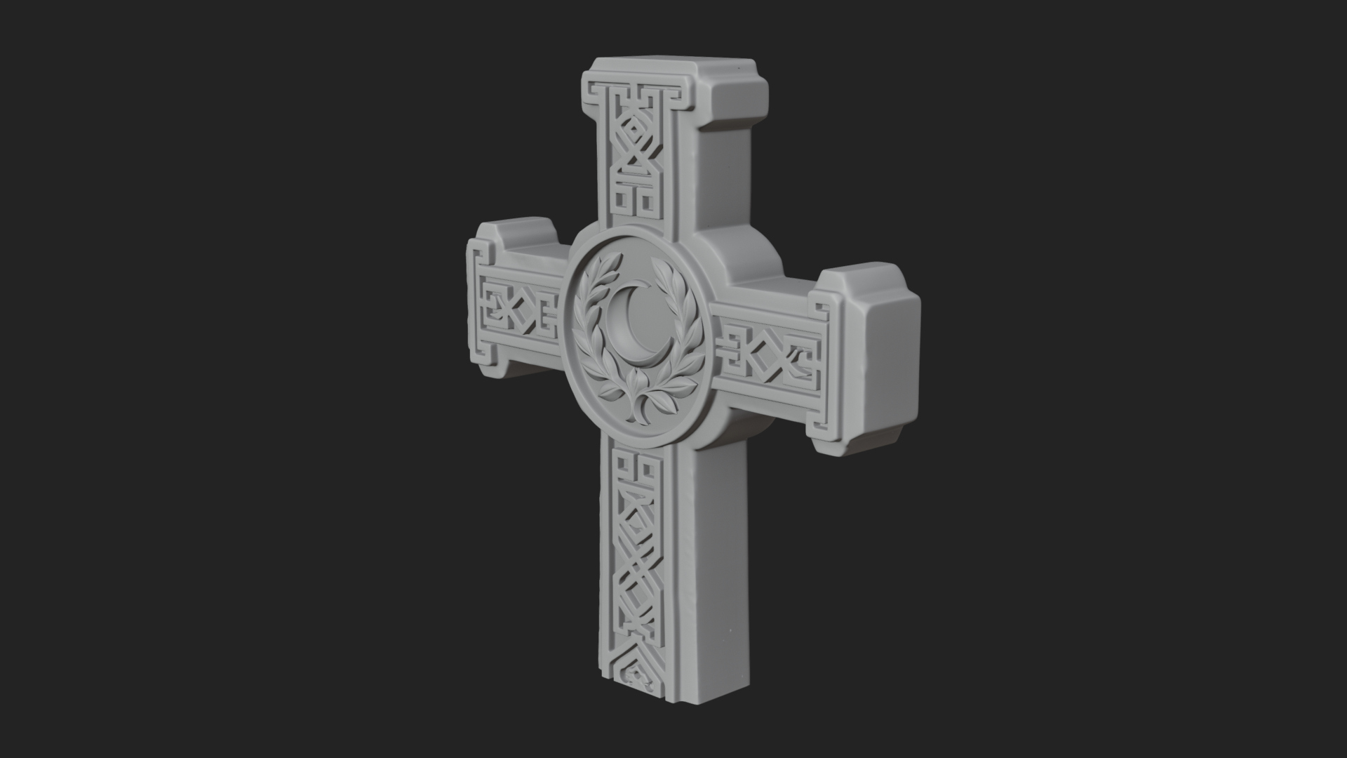 Carved Relief Wall Cross Design 496 3D Print Model 3D Model