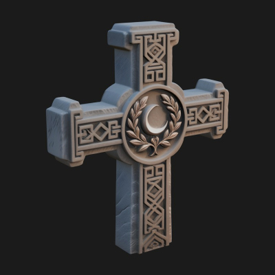 Carved Relief Wall Cross Design 496 3D Print Model