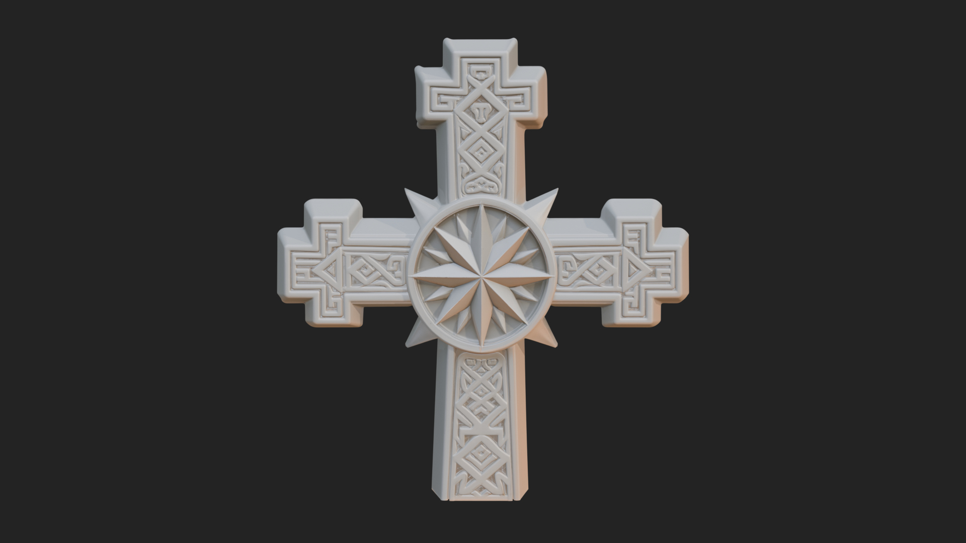 Carved Relief Wall Cross Design 497 3D Print Model 3D Model