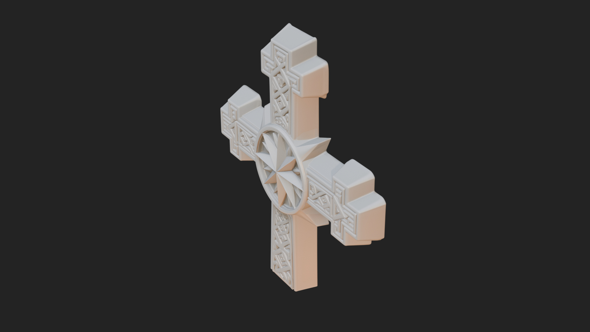 Carved Relief Wall Cross Design 497 3D Print Model 3D Model