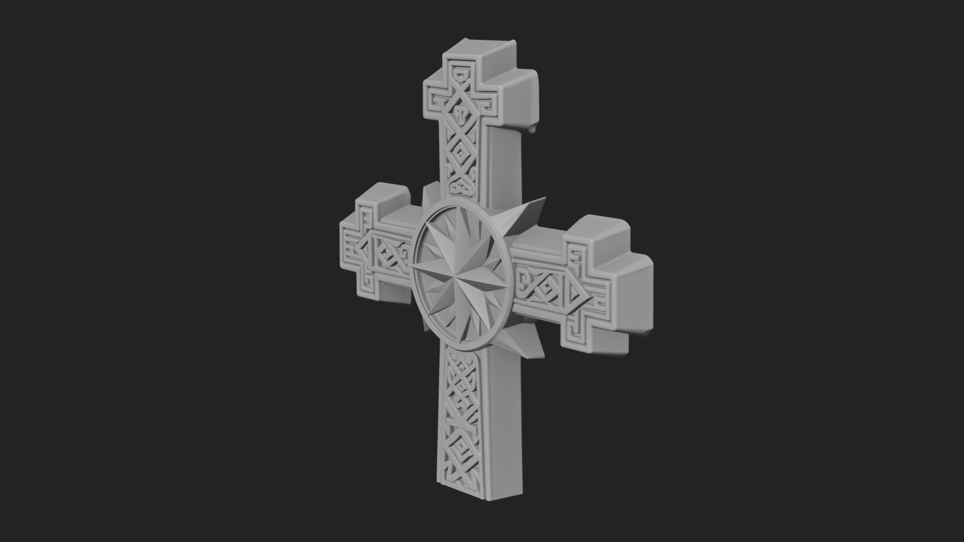 Carved Relief Wall Cross Design 497 3D Print Model 3D Model